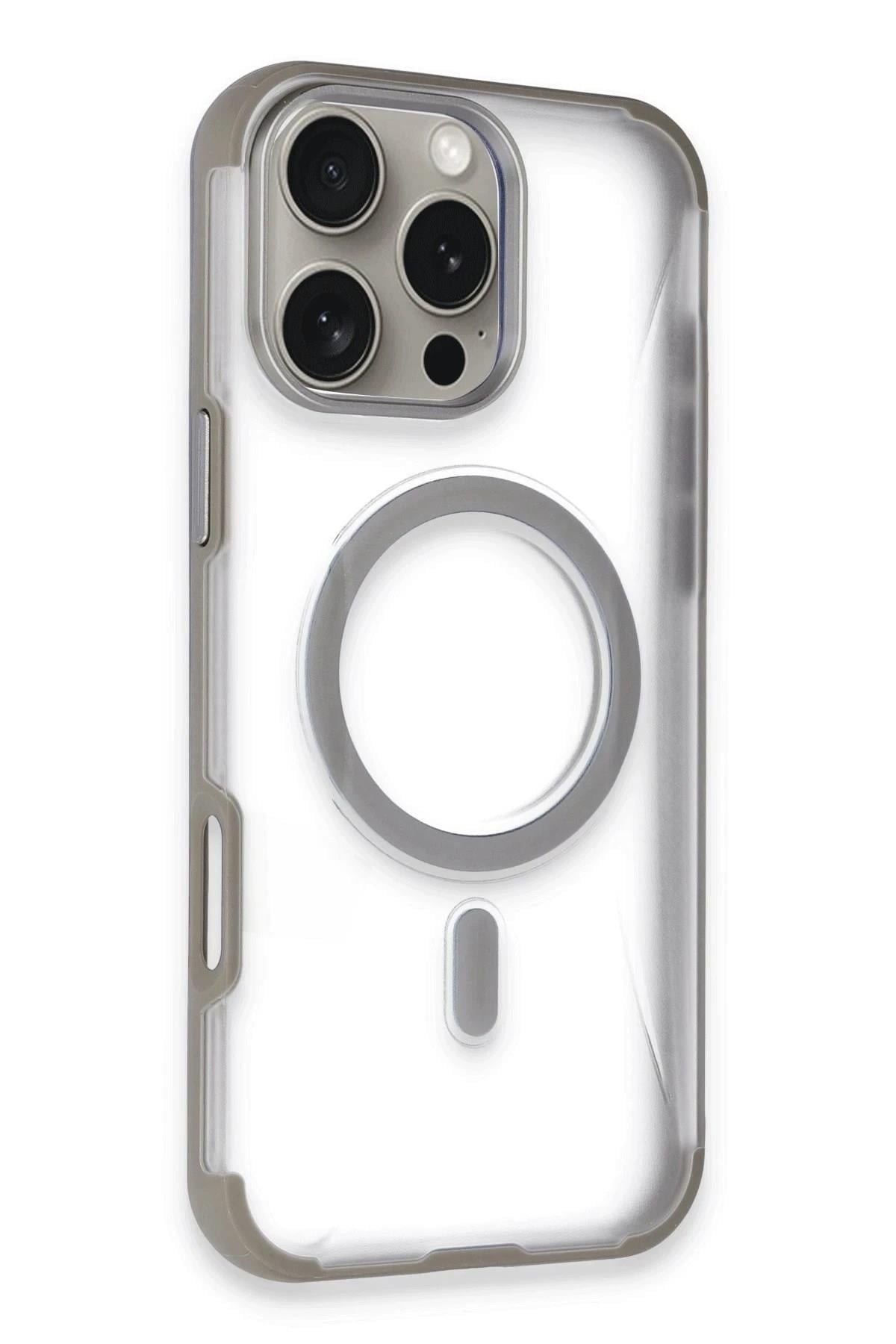 Mey İthalat®  iPhone 16 Pro Max Hilton Magsafe Kapak - Titan Gri