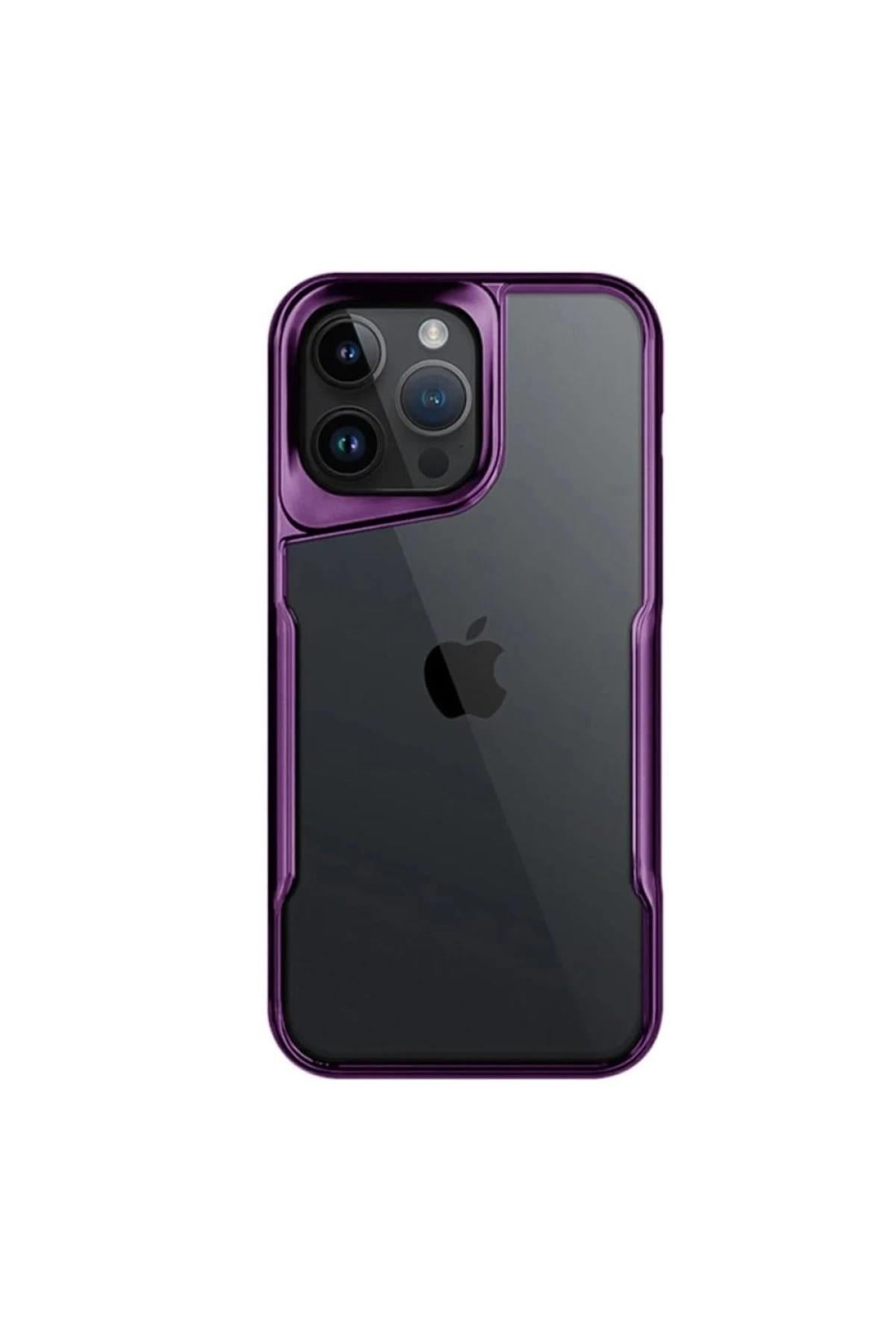 Mey İthalat®  iPhone 16 Pro Max Kılıf Boyi Silikon Kapak - Derin Mor