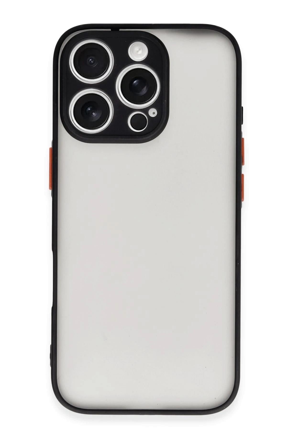 Mey İthalat®  iPhone 16 Pro Max Kılıf Montreal Silikon Kapak - Siyah