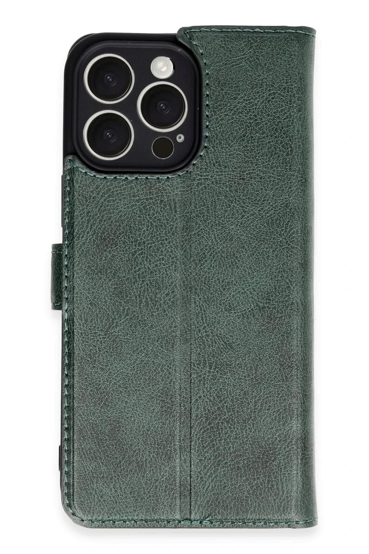 Mey İthalat®  iPhone 16 Pro Max Kılıf Trend S Plus Kapaklı Kılıf - Yeşil