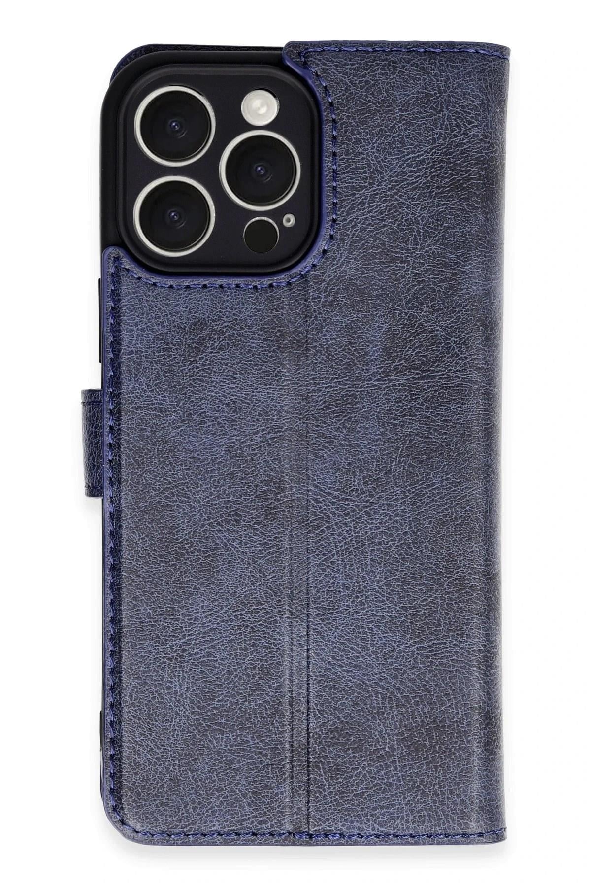 Mey İthalat®  iPhone 16 Pro Max Kılıf Trend S Plus Kapaklı Kılıf - Lacivert