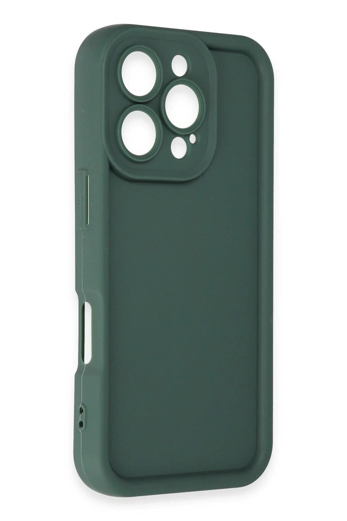 Mey İthalat®  iPhone 16 Pro Max Kılıf Viera Silikon - Koyu Yeşil