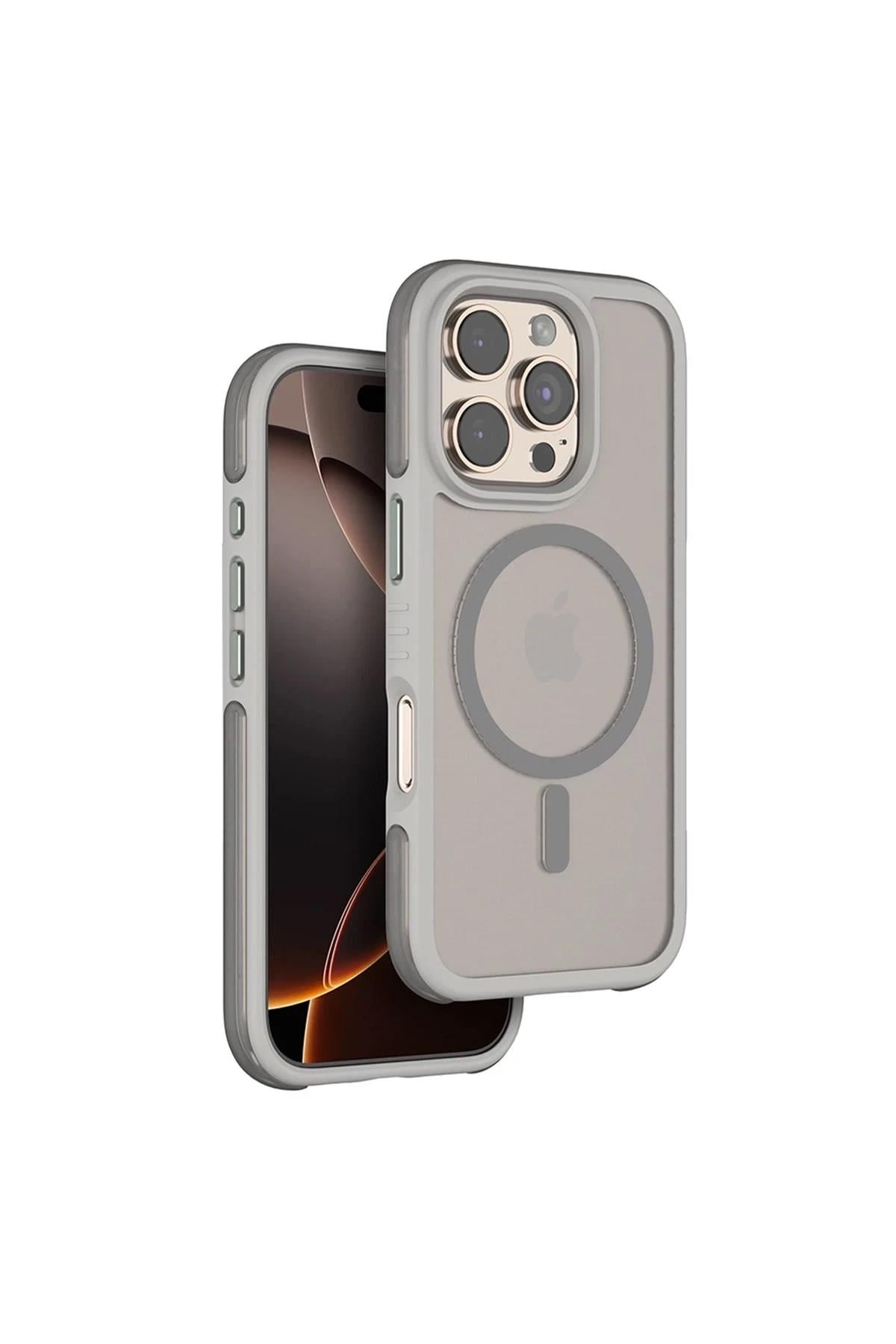Mey İthalat®  iPhone 16 Pro Max Orbit Magsafe Kapak - Titan Gri