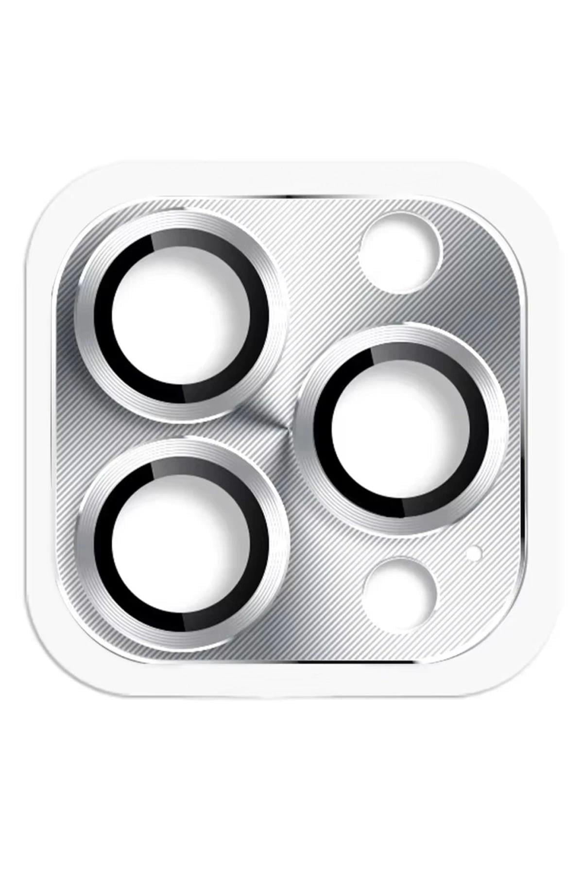 Mey İthalat®  iPhone 16 Pro Max Pers Alüminyum Kamera Lens - Gümüş