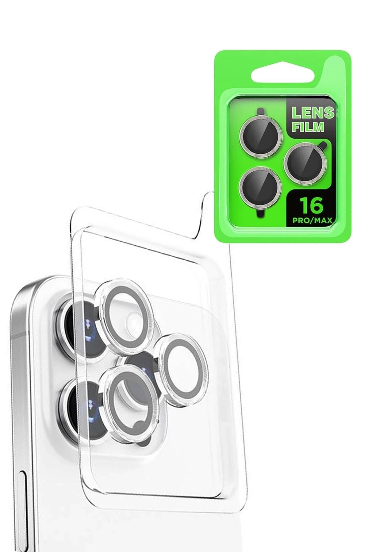 Mey İthalat®  iPhone 16 Pro Max Raze Metal Kamera Lens - Beyaz