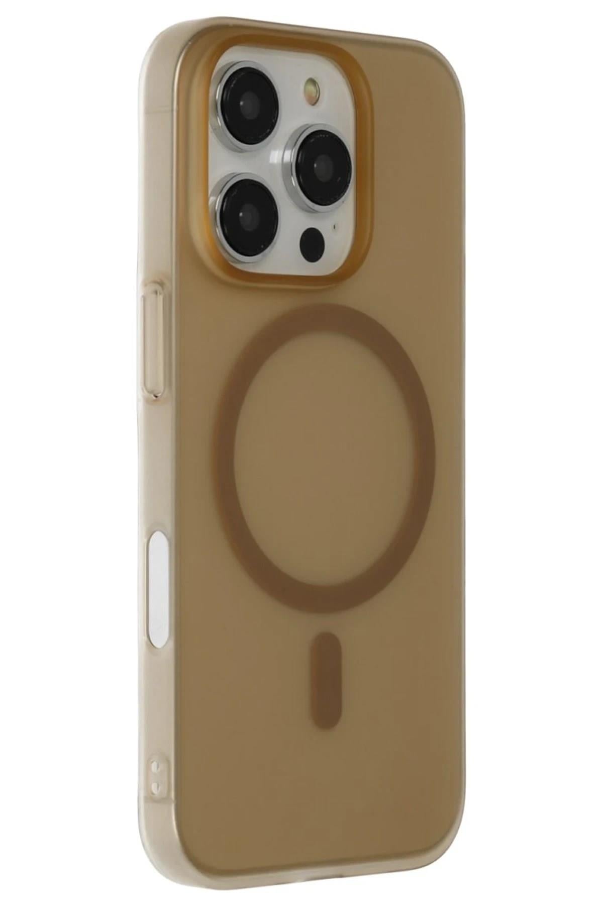 Mey İthalat®  iPhone 16 Pro Max Tuna PC Slim Magsafe Kapak - Çöl Titanyum