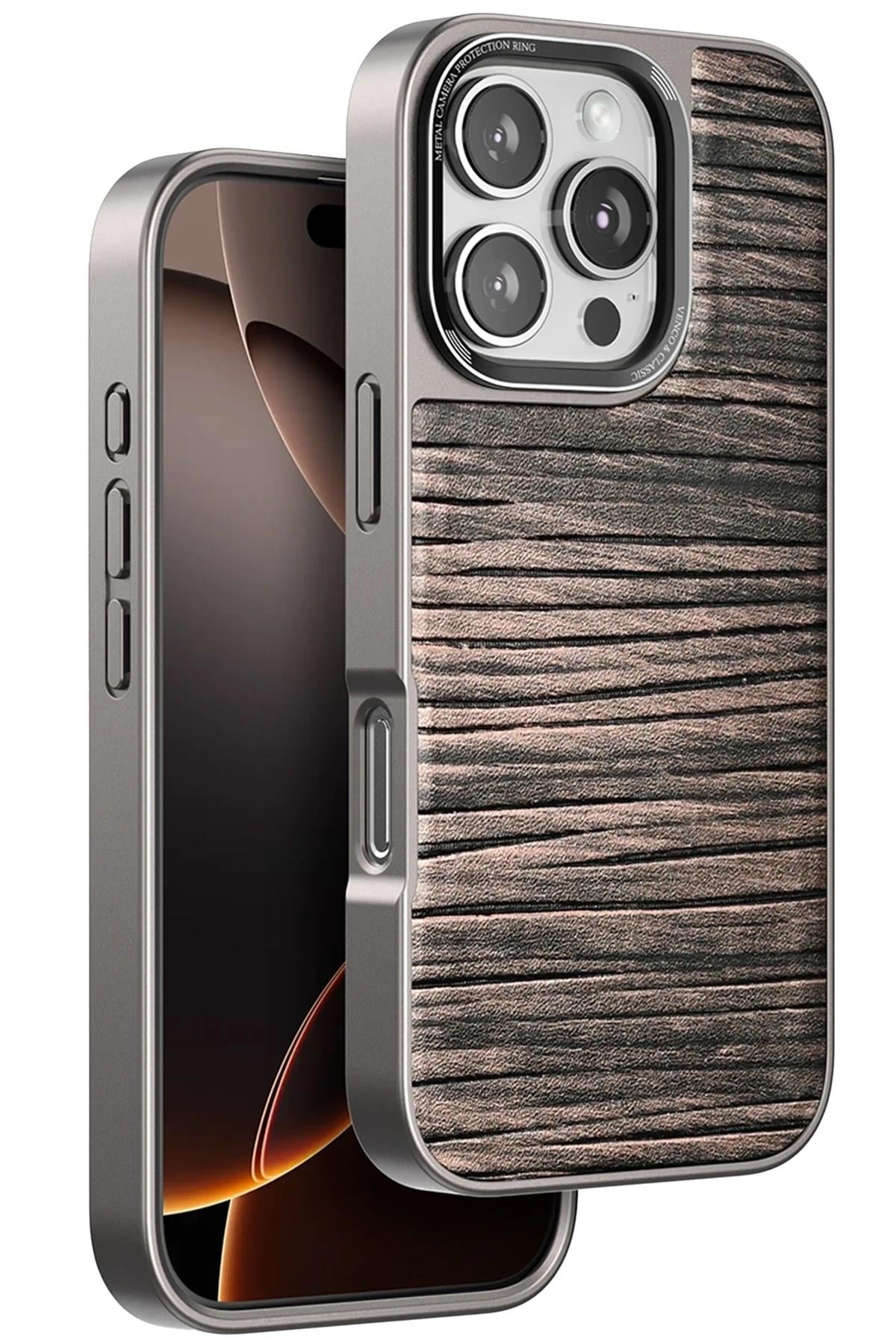 Mey İthalat®  iPhone 16 Pro Wave Kapak - Kahverengi