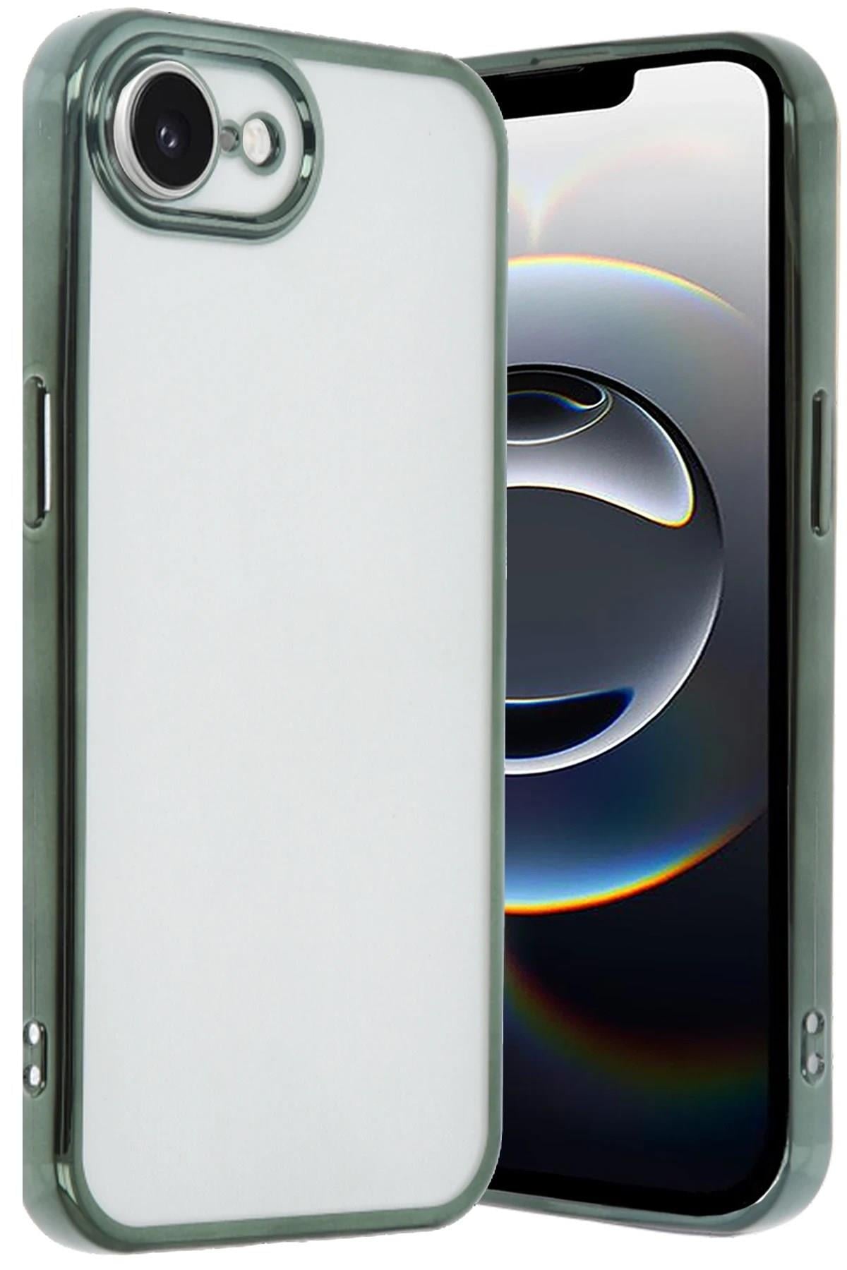 Mey İthalat®  iPhone 16E Kılıf  Lensli Silikon - Yeşil