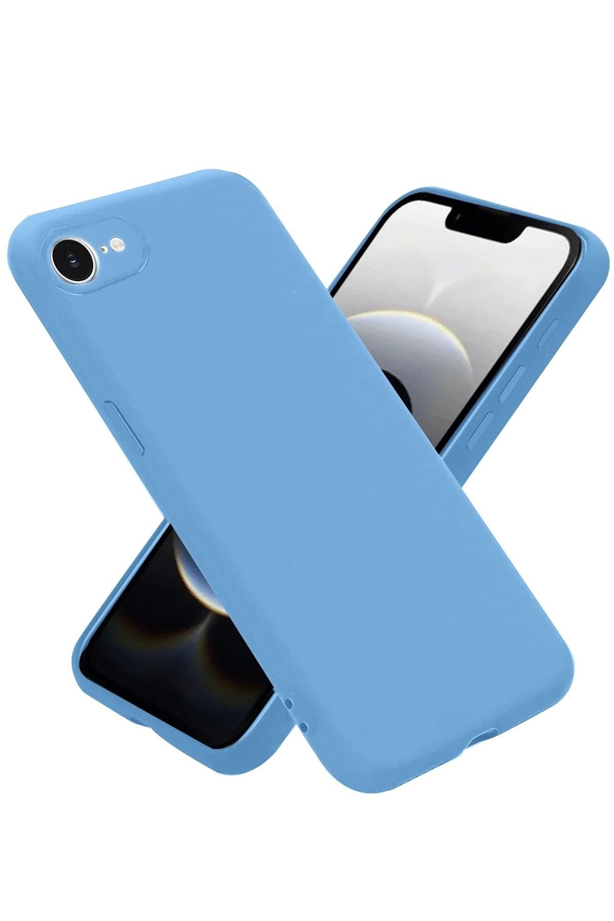 Mey İthalat®  iPhone 16E Kılıf First Silikon - Mavi