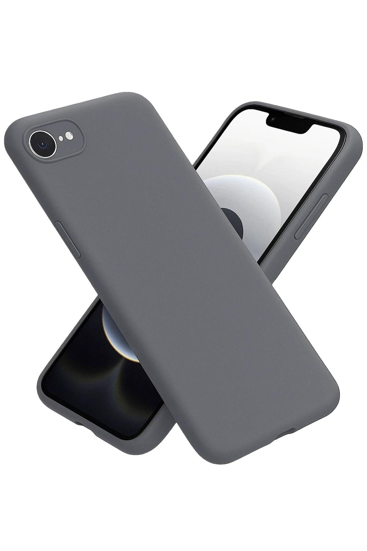 Mey İthalat®  iPhone 16E Kılıf First Silikon - Gri