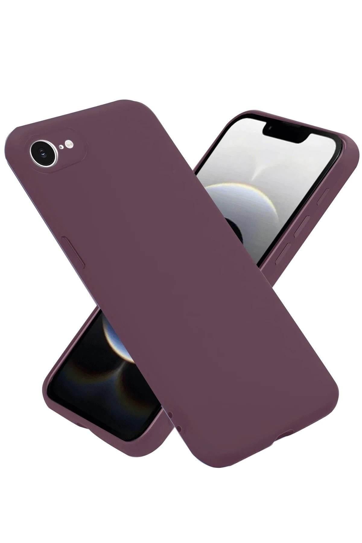 Mey İthalat®  iPhone 16E Kılıf First Silikon - Mürdüm