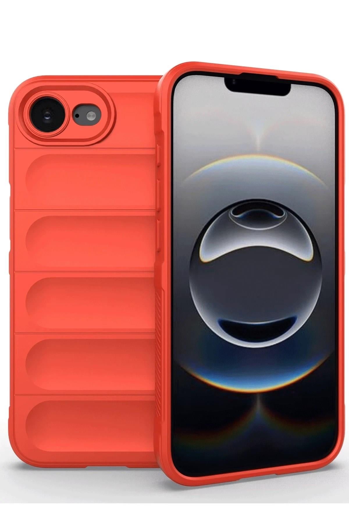 Mey İthalat®  iPhone 16E Kılıf Optimum Silikon - Kırmızı
