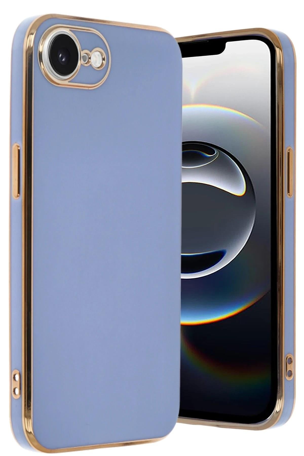 Mey İthalat®  iPhone 16E Kılıf Volet Silikon - Mavi