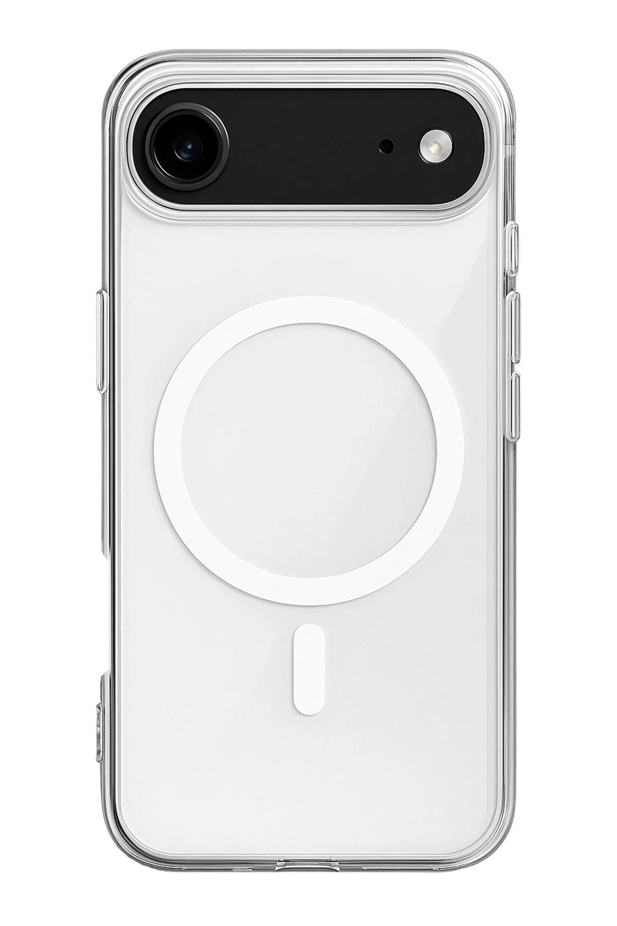 Mey İthalat®  iPhone 17 Air Kılıf Magneticsafe Şeffaf Silikon - Şeffaf