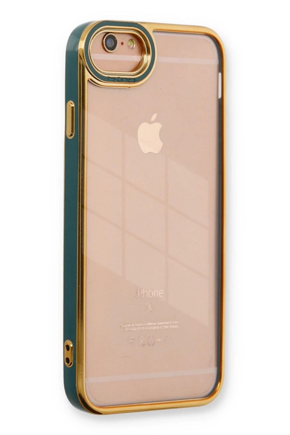 Mey İthalat®  iPhone 6 Kılıf Liva Lens Silikon - Yeşil