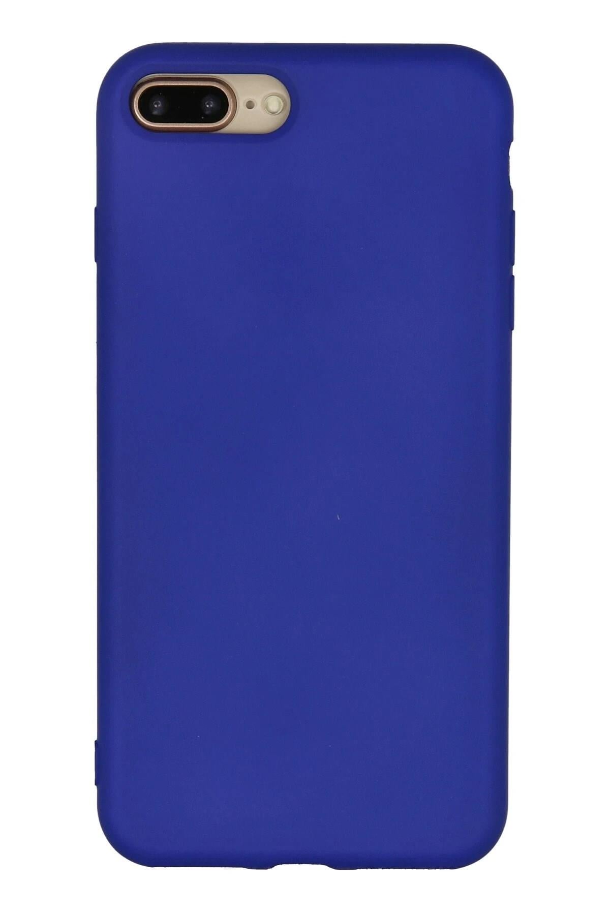 Mey İthalat®  iPhone 7 Plus Kılıf Nano içi Kadife Silikon - Lacivert