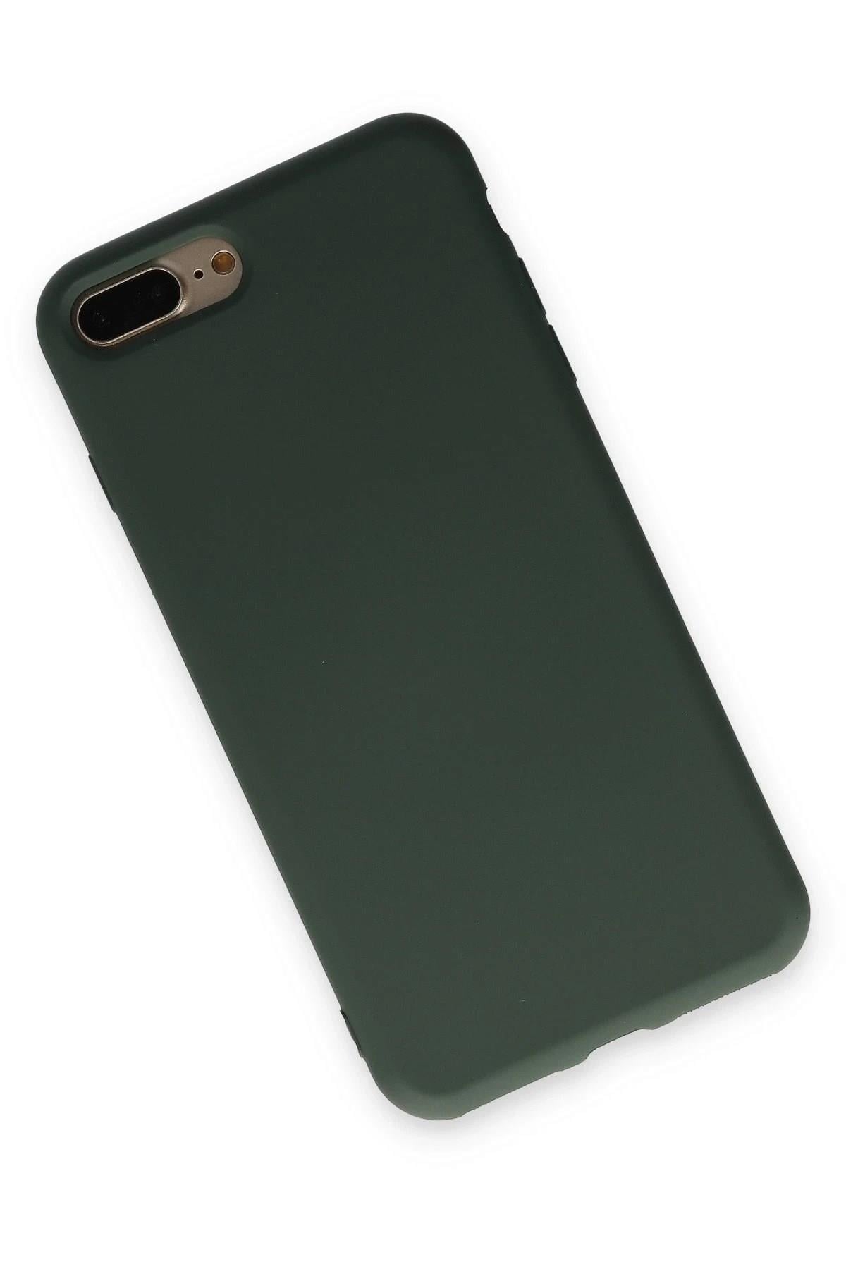 Mey İthalat®  iPhone 7 Plus Kılıf Nano içi Kadife Silikon - Koyu Yeşil