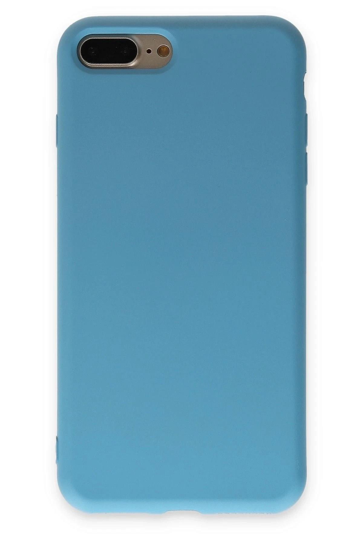 Mey İthalat®  iPhone 7 Plus Kılıf Nano içi Kadife Silikon - Mavi