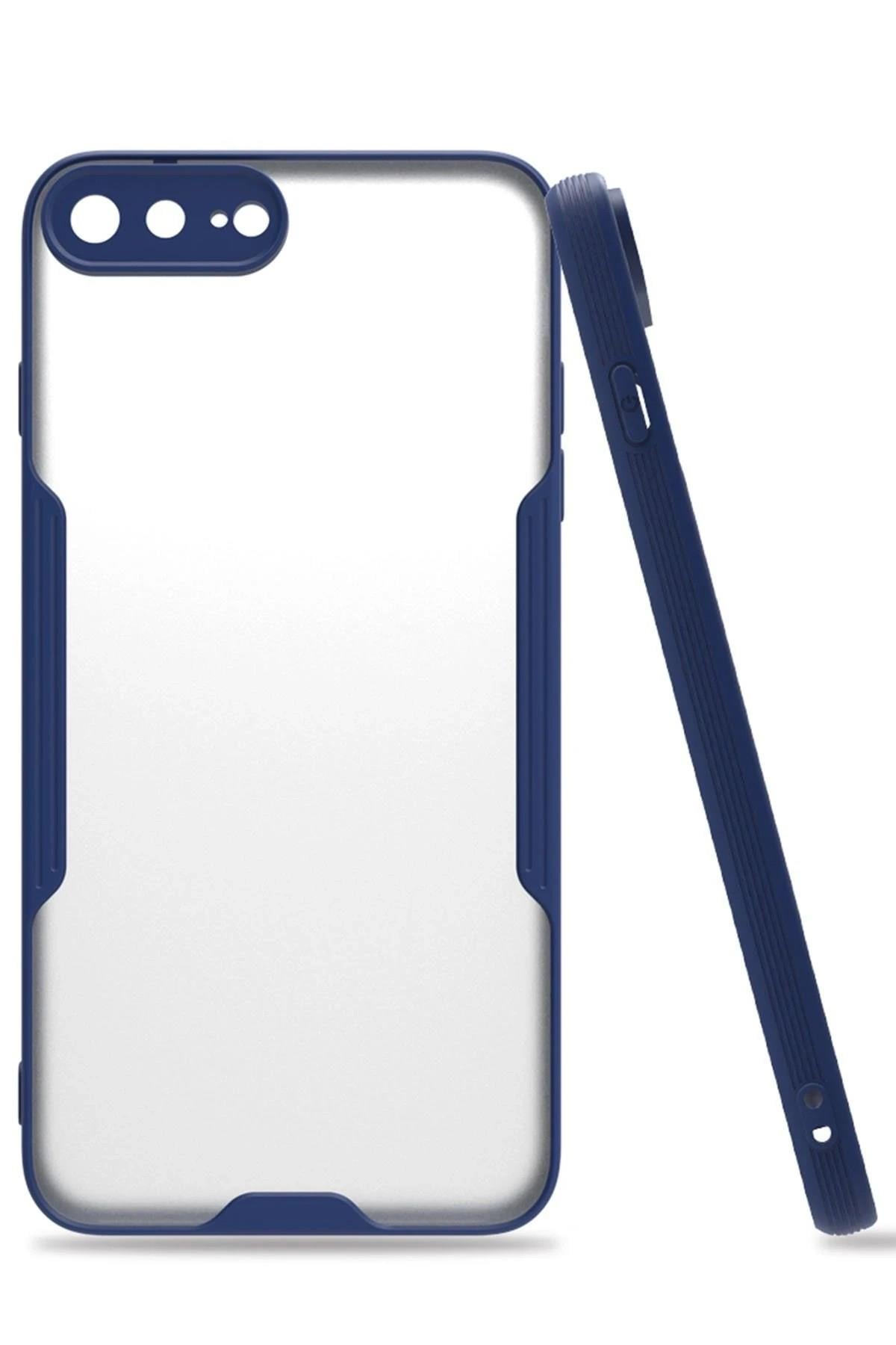 Mey İthalat®  iPhone 7 Plus Kılıf Platin Silikon - Lacivert