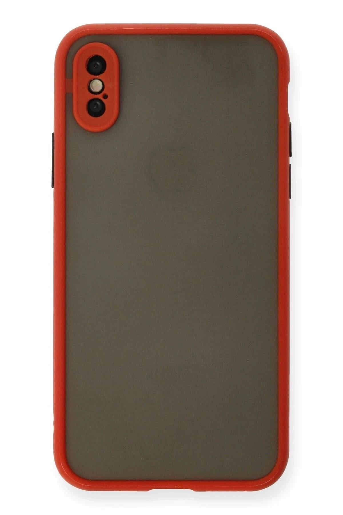 Mey İthalat®  iPhone X Kılıf Montreal Silikon Kapak - Kırmızı