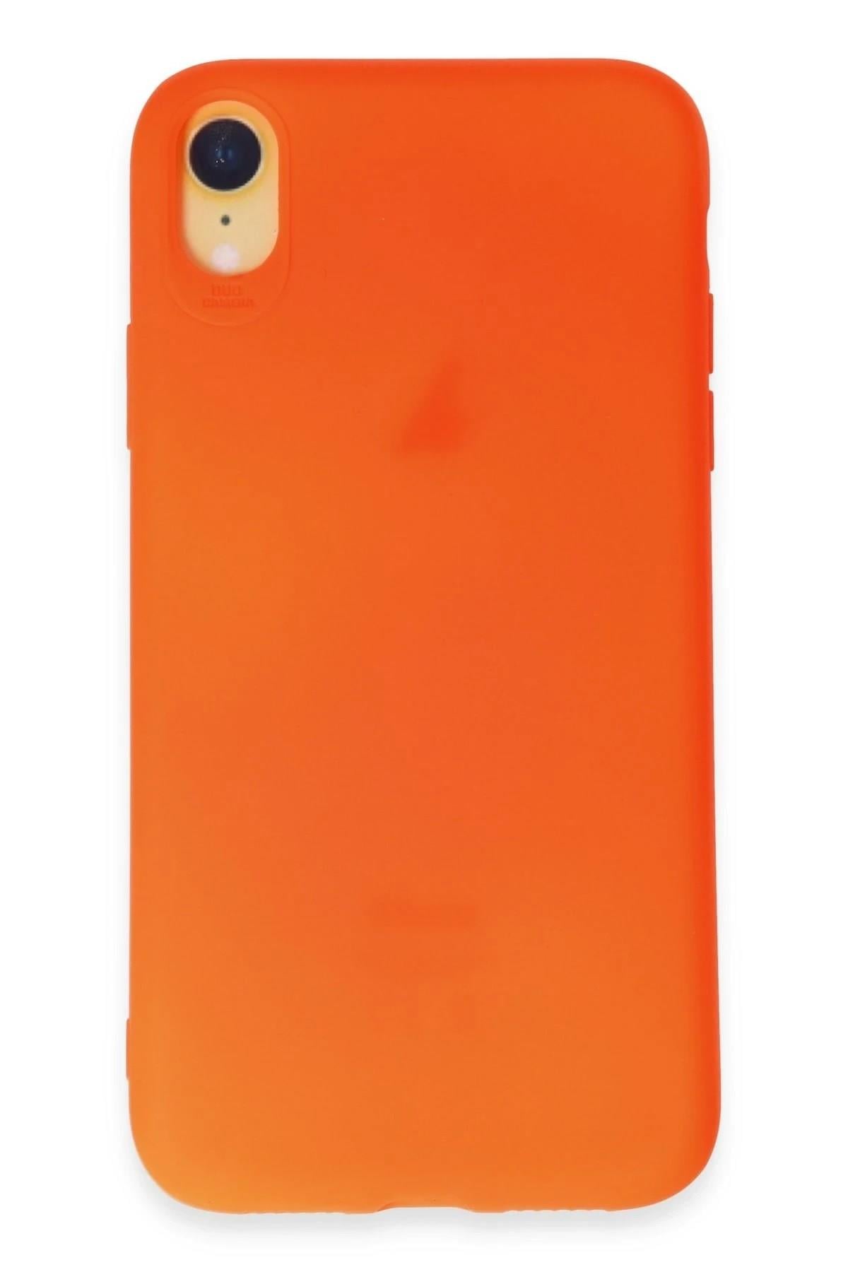 Mey İthalat®  iPhone XR Kılıf First Silikon - Parlak Turuncu