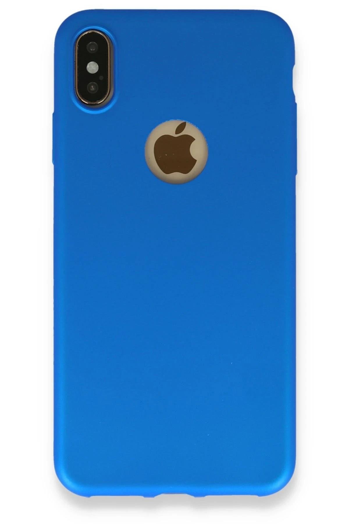 Mey İthalat®  iPhone XS Max Kılıf First Silikon - Mavi