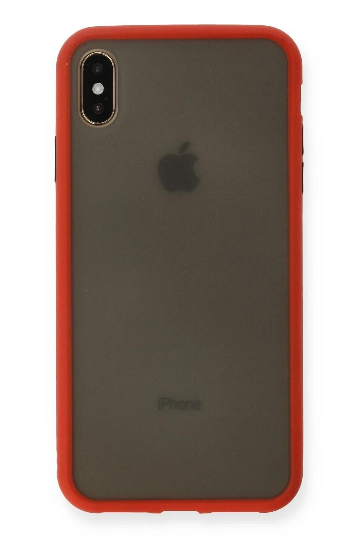 Mey İthalat®  iPhone XS Max Kılıf Montreal Silikon Kapak - Kırmızı