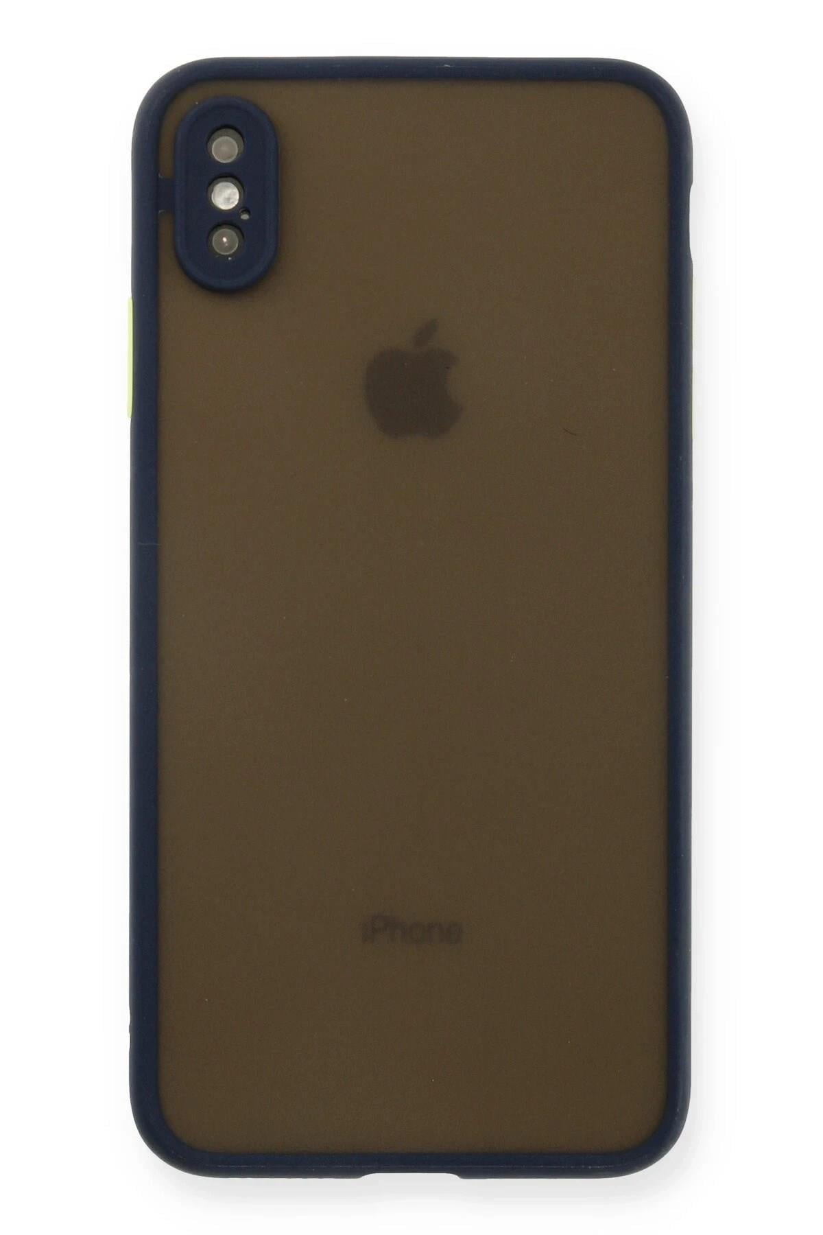 Mey İthalat®  iPhone XS Max Kılıf Montreal Silikon Kapak - Lacivert