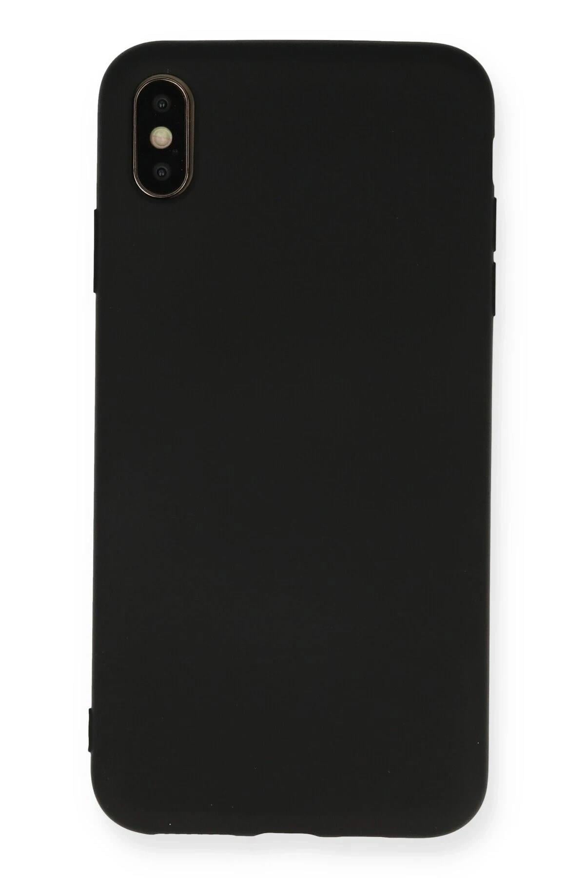 Mey İthalat®  iPhone XS Max Kılıf Nano içi Kadife Silikon - Siyah