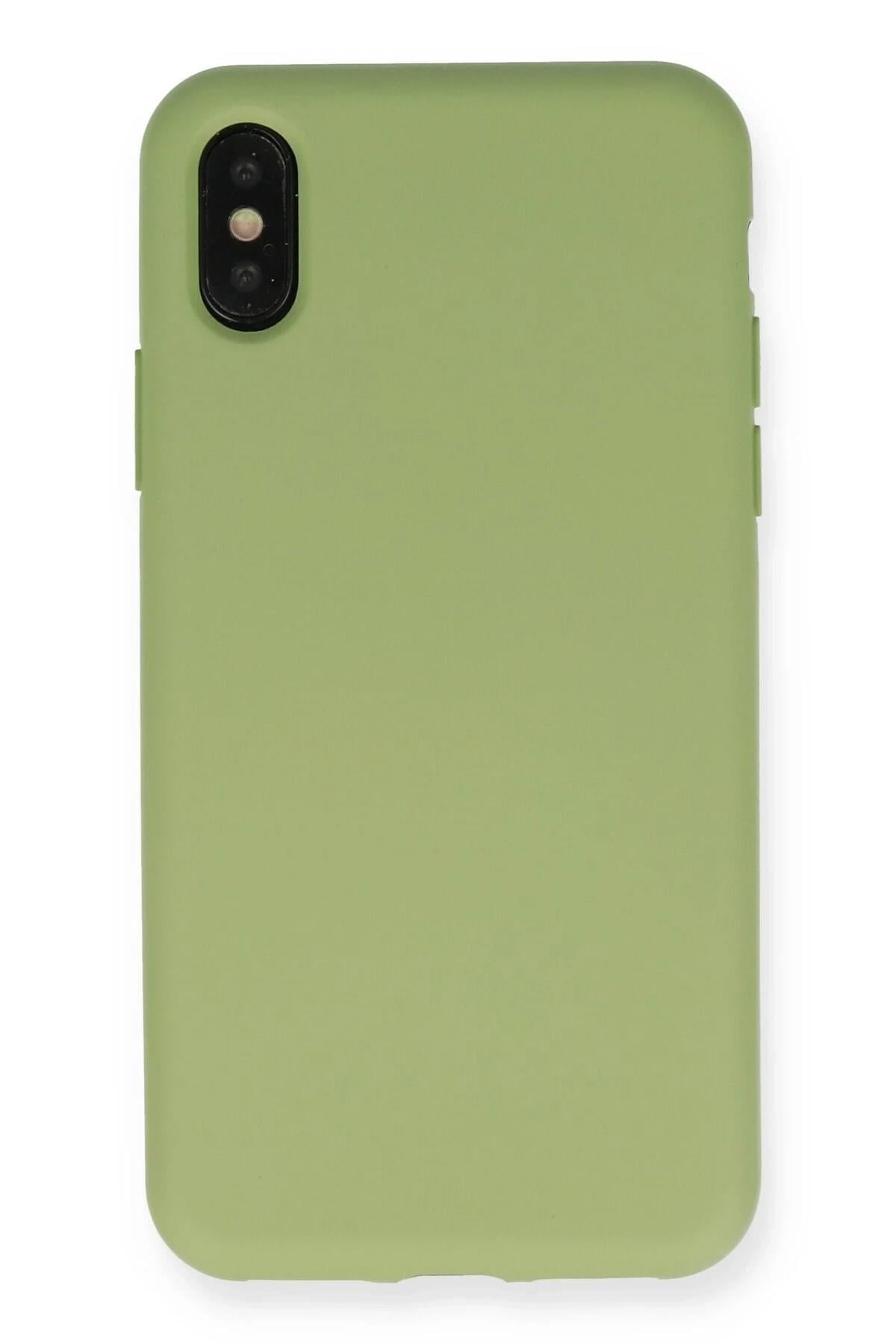 Mey İthalat®  iPhone XS Max Kılıf Nano içi Kadife Silikon - Yeşil