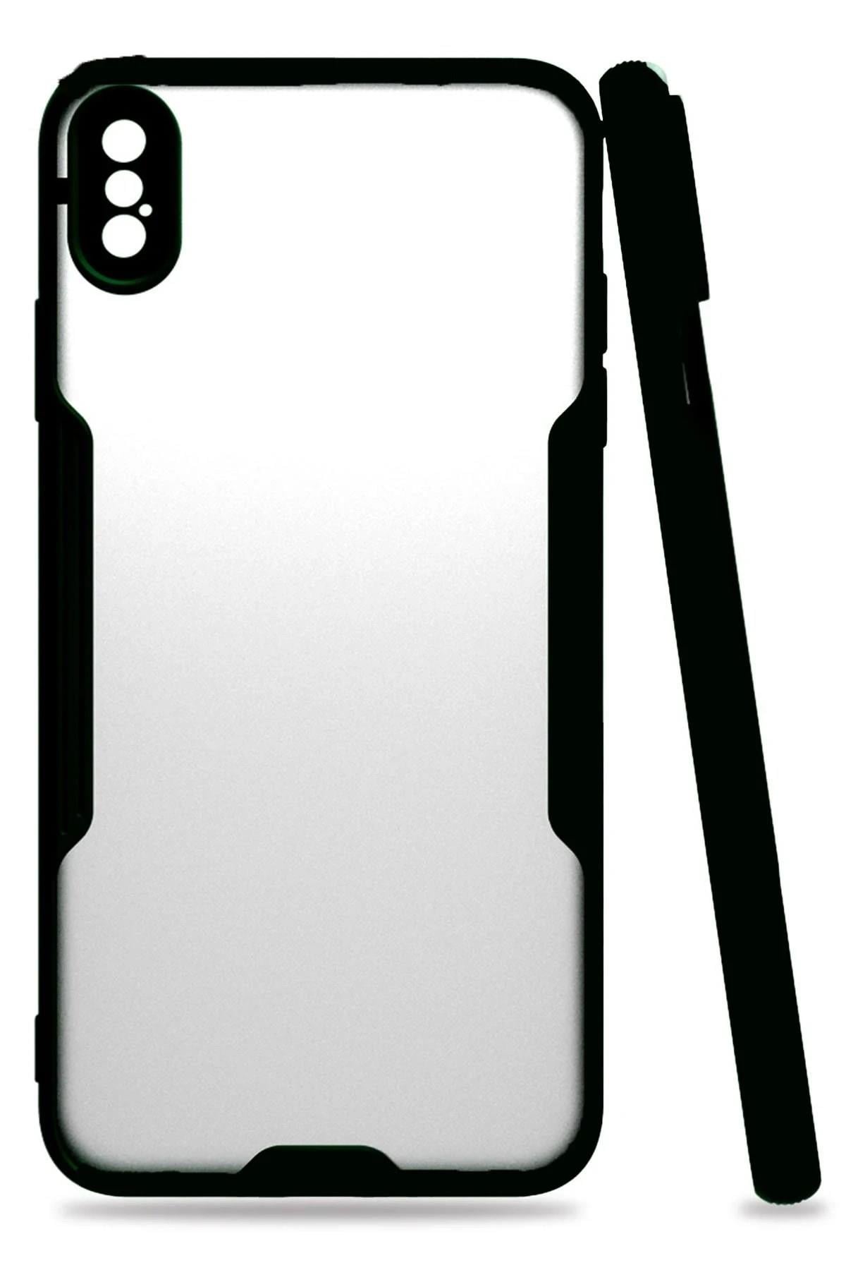 Mey İthalat®  iPhone XS Max Kılıf Platin Silikon - Siyah