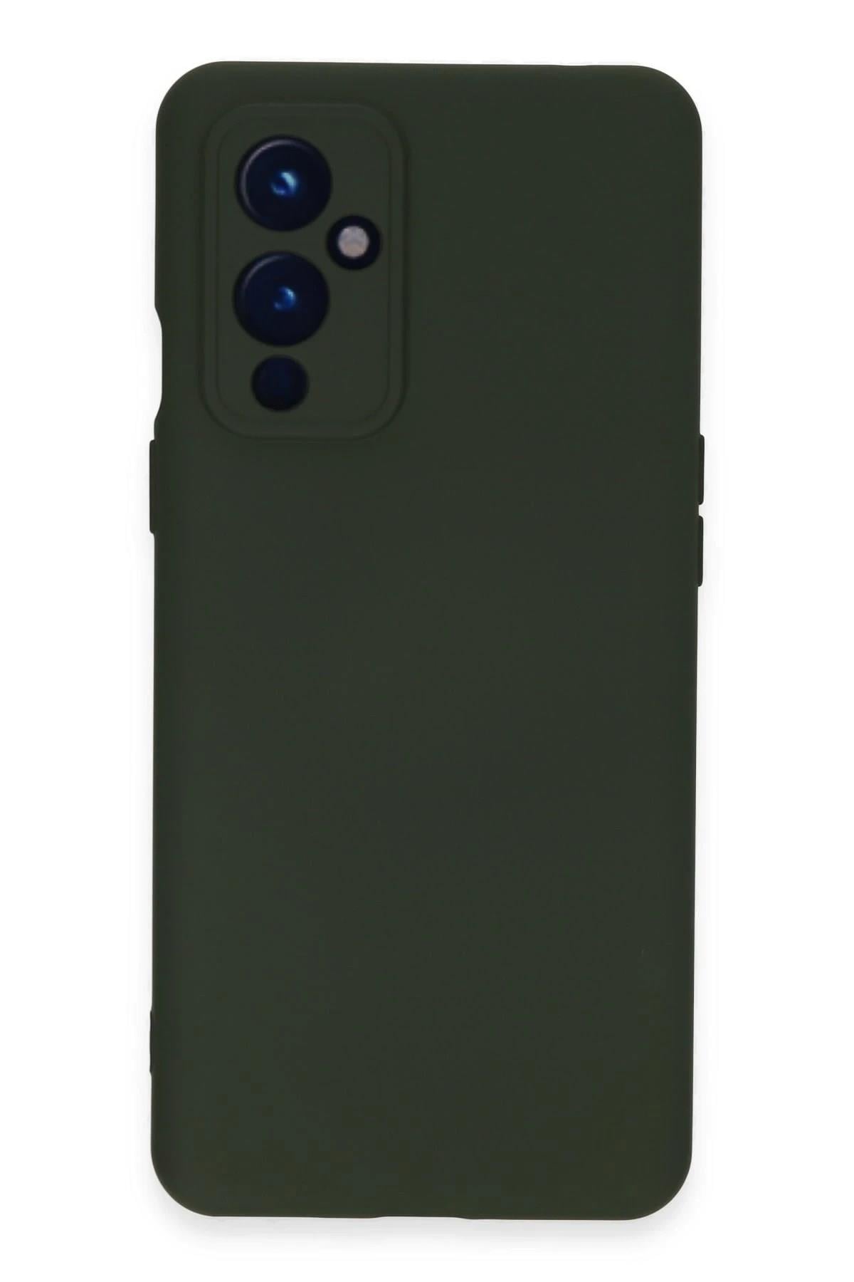 Mey İthalat®  One Plus 9 Kılıf Nano içi Kadife Silikon - Koyu Yeşil