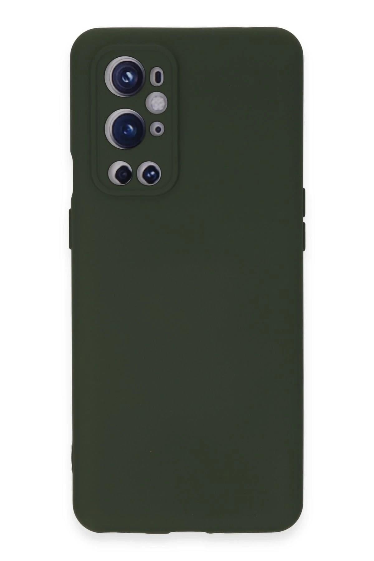 Mey İthalat®  One Plus 9 Pro Kılıf Nano içi Kadife Silikon - Koyu Yeşil