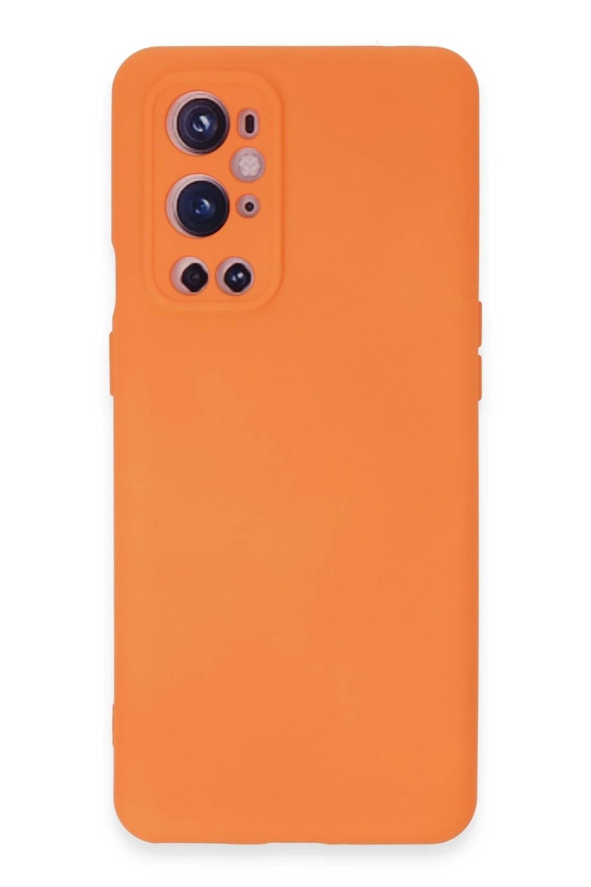 Mey İthalat®  One Plus 9 Pro Kılıf Nano içi Kadife Silikon - Turuncu