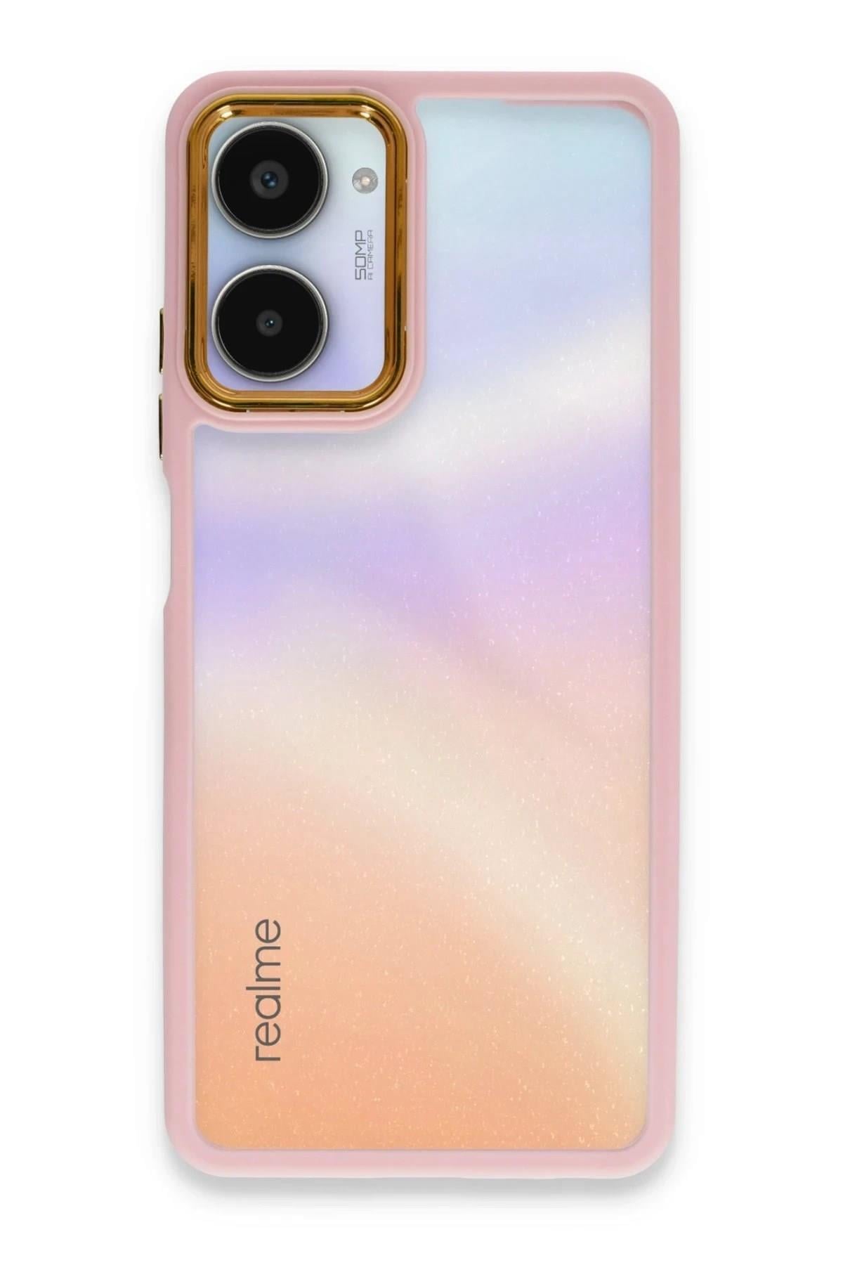 Mey İthalat®  Realme 10 Pro 5G Kılıf Dora Kapak - Pudra
