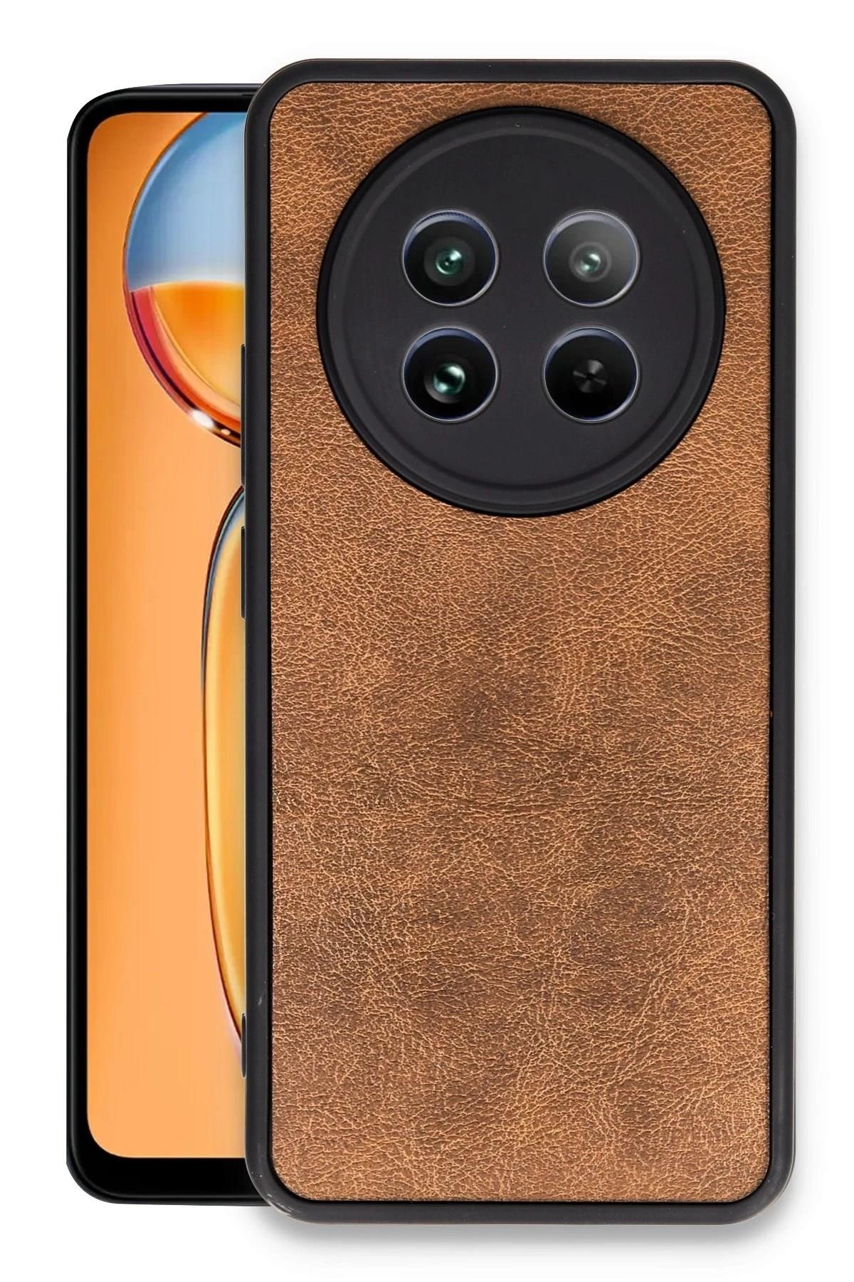 Mey İthalat®  Realme 12 5G Kılıf Aras Deri Kapak - Taba