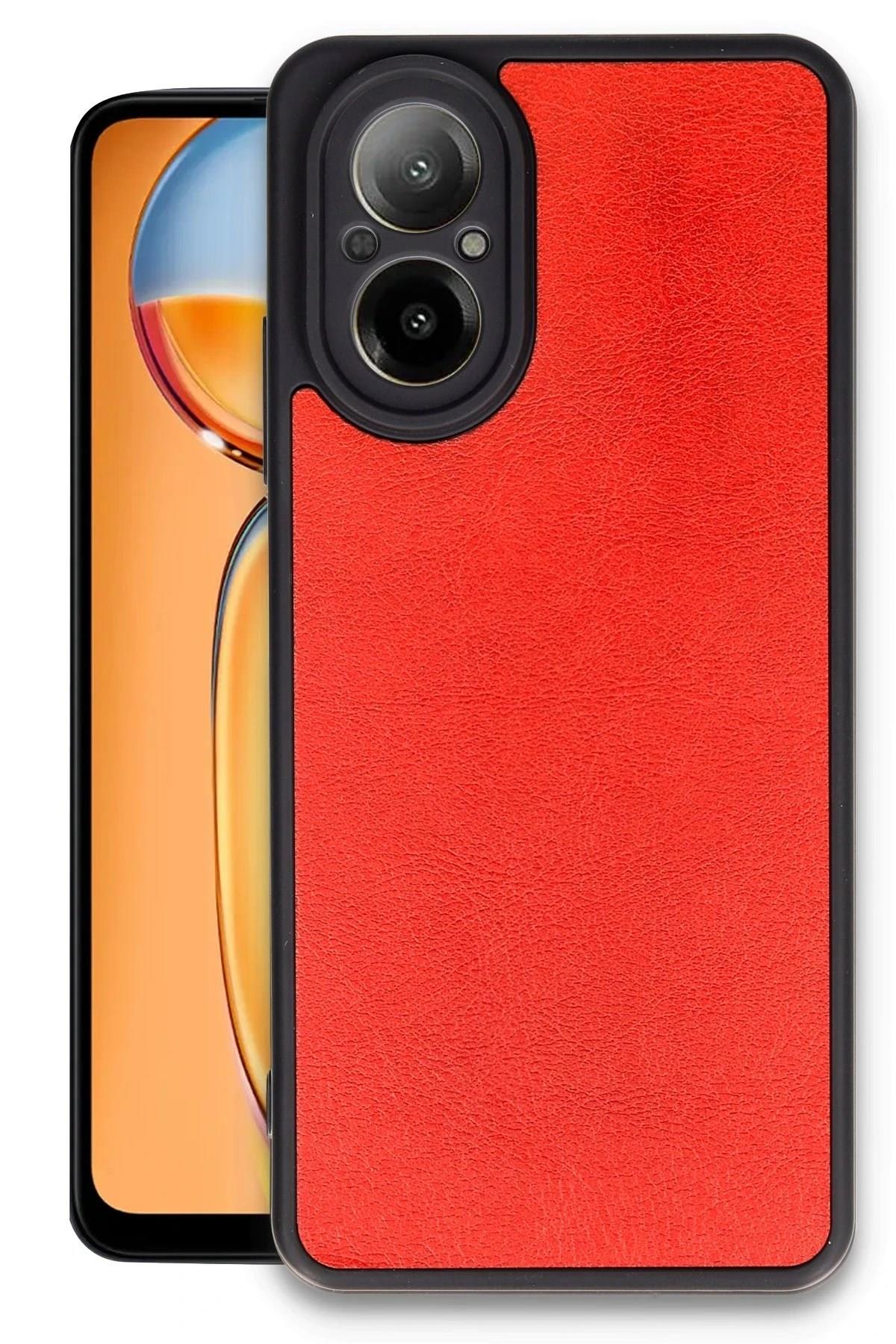 Mey İthalat®  Realme 12 Lite Kılıf Aras Deri Kapak - Kırmızı