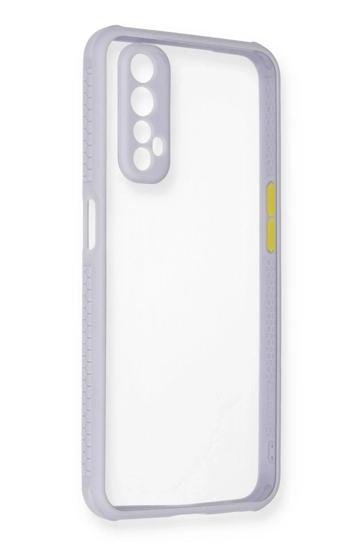 Mey İthalat®  Realme 7 Kılıf Miami Şeffaf Silikon - Lila