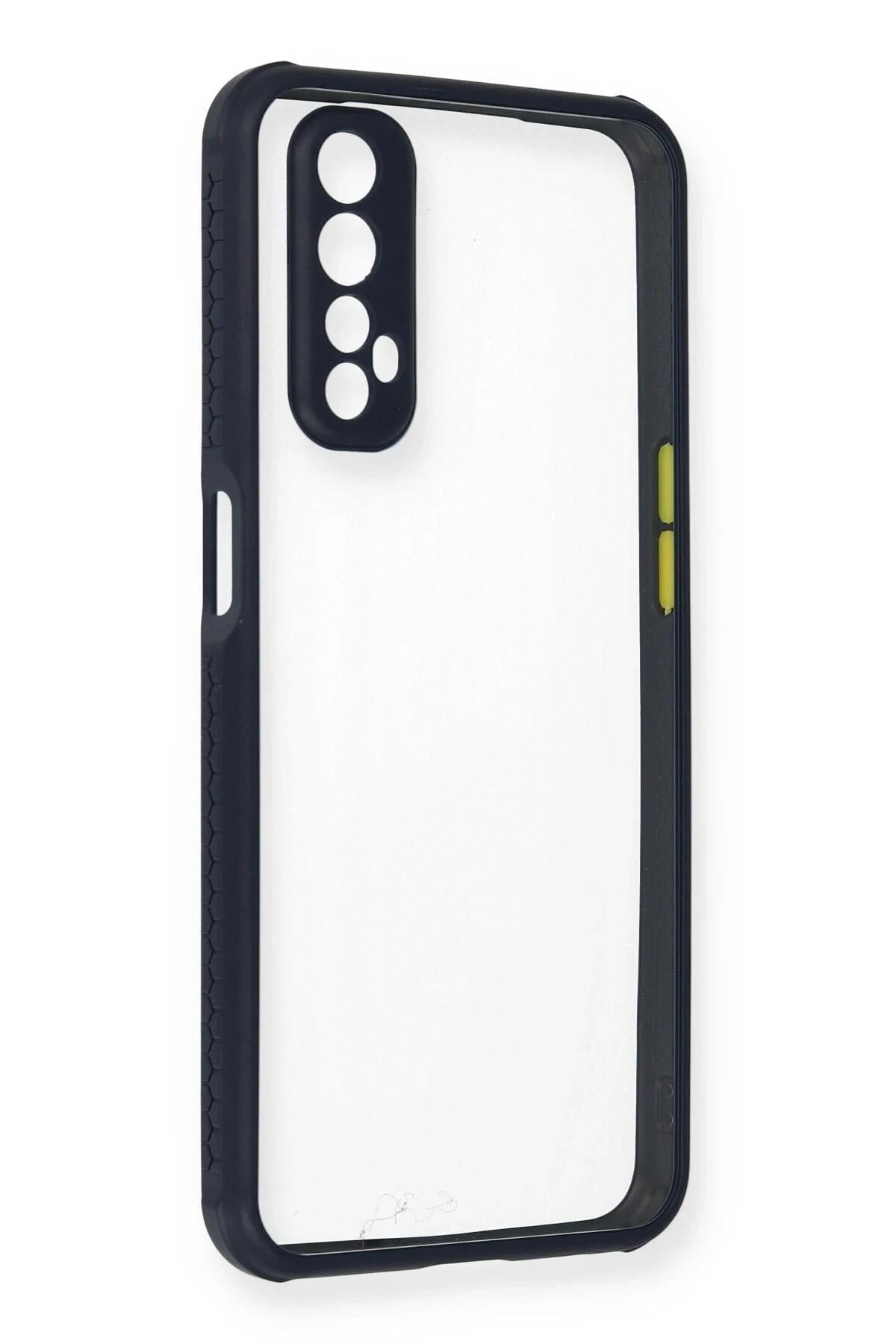 Mey İthalat®  Realme 7 Kılıf Miami Şeffaf Silikon - Lacivert