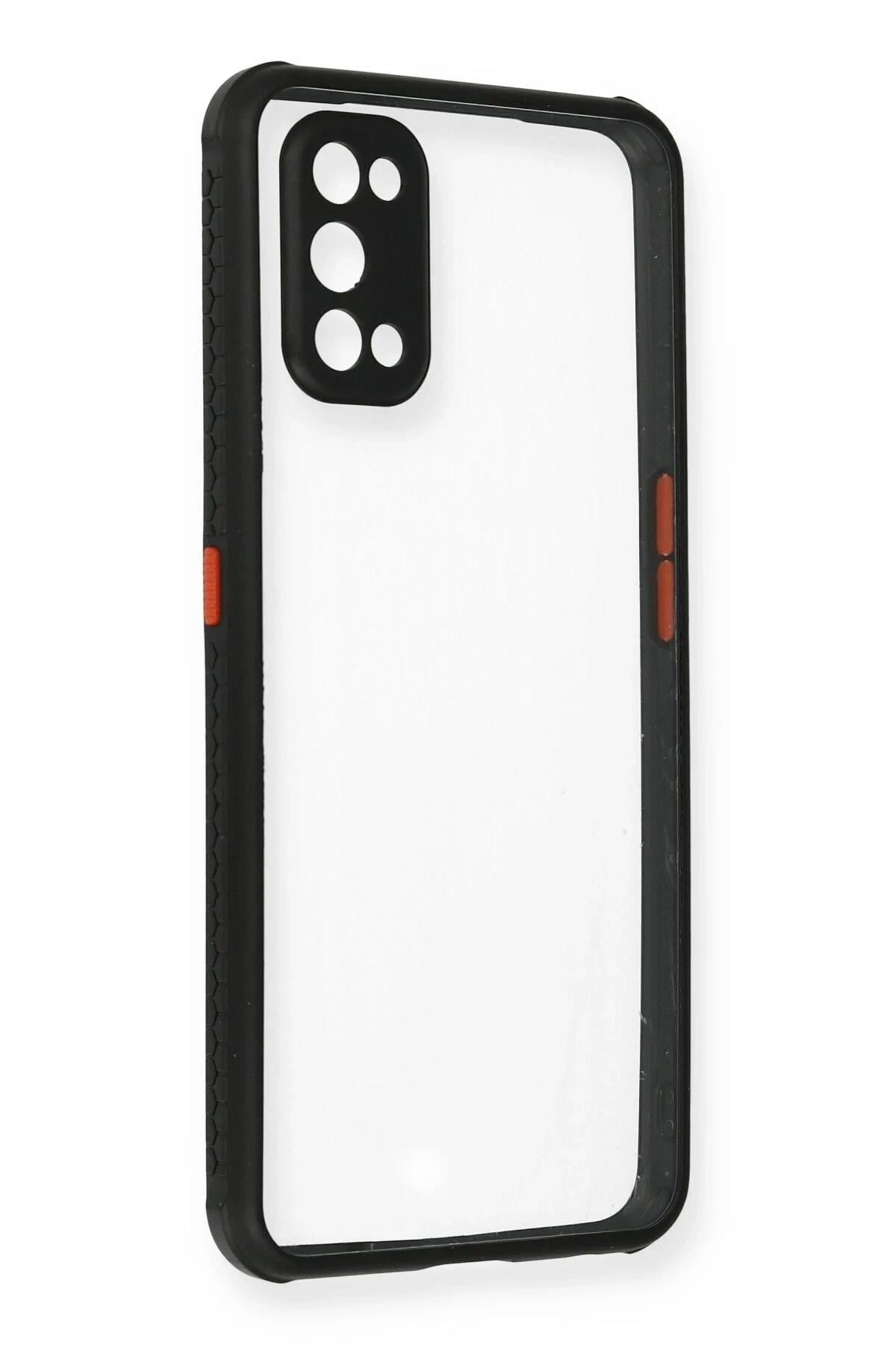 Mey İthalat®  Realme 7 Pro Kılıf Miami Şeffaf Silikon - Siyah