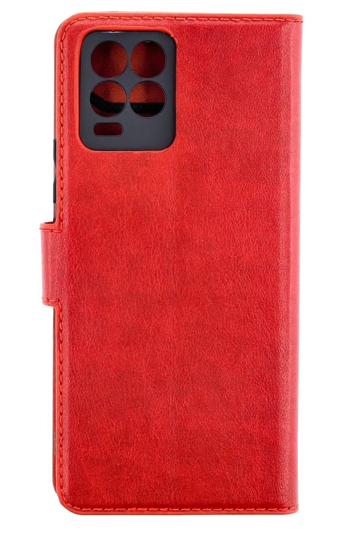 Mey İthalat®  Realme 8 Pro Kılıf Trend S Plus Kapaklı Kılıf - Kırmızı