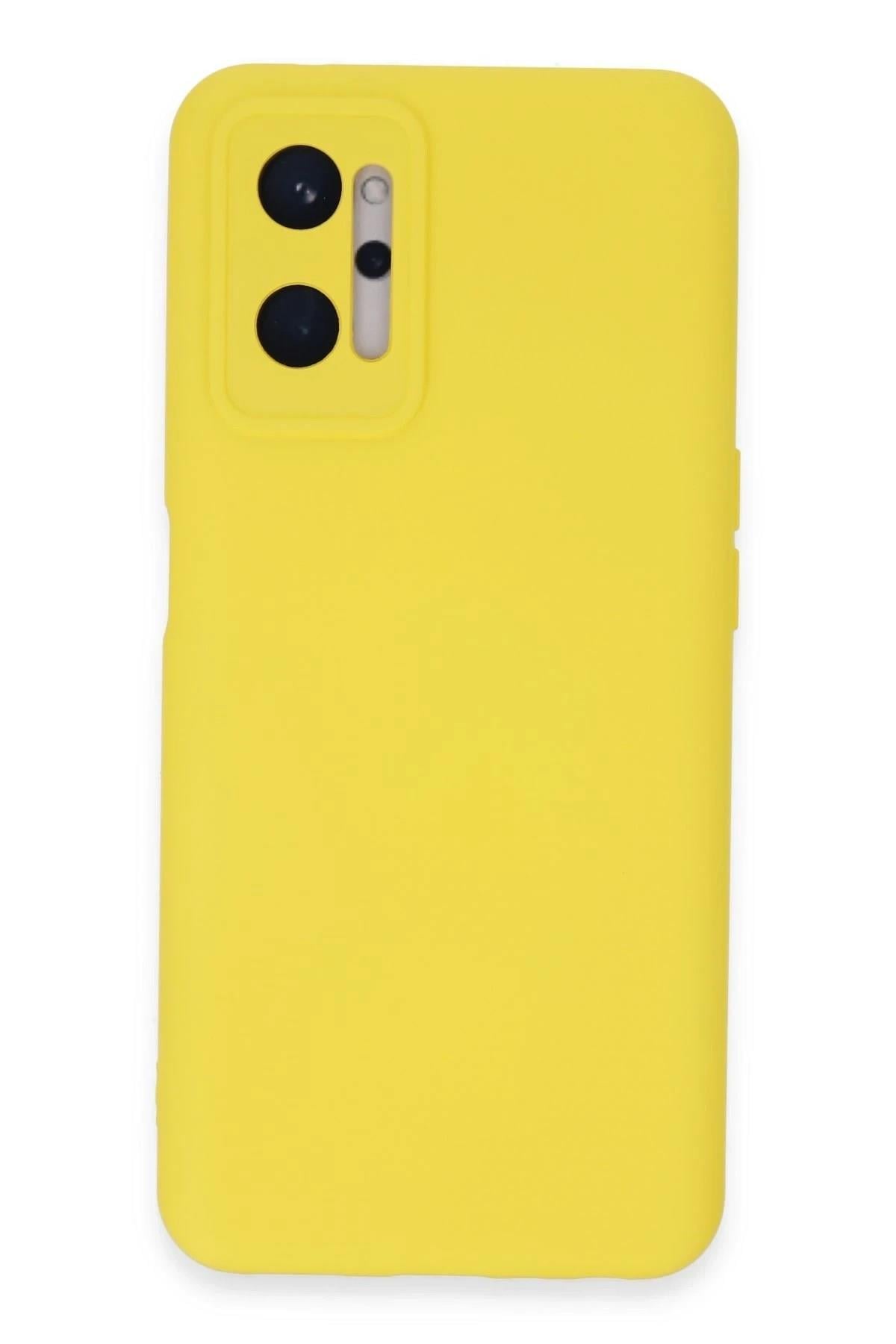Mey İthalat®  Realme 9i 4G Kılıf Nano içi Kadife Silikon - Sarı