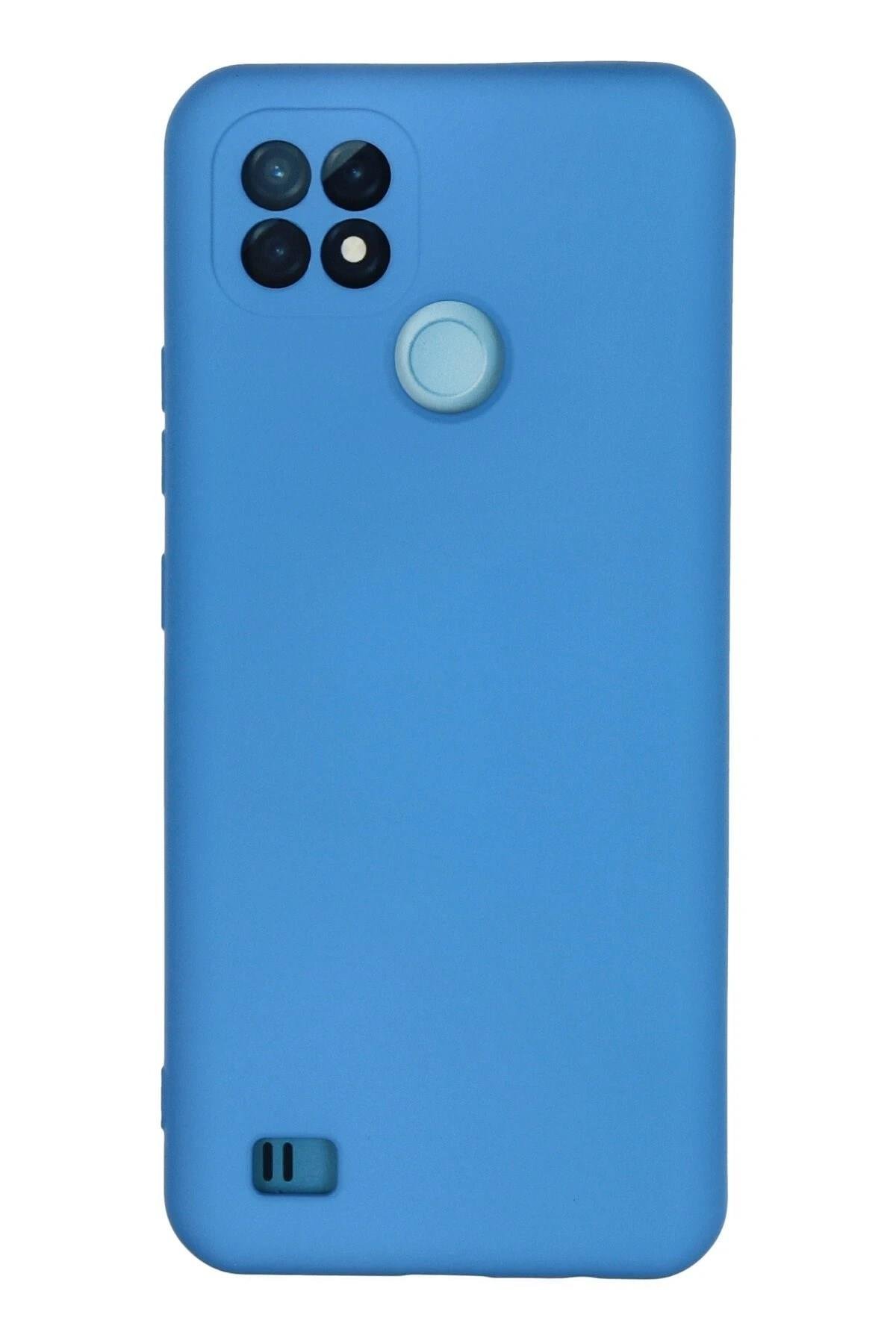 Mey İthalat®  Realme C21 Kılıf Nano içi Kadife Silikon - Mavi