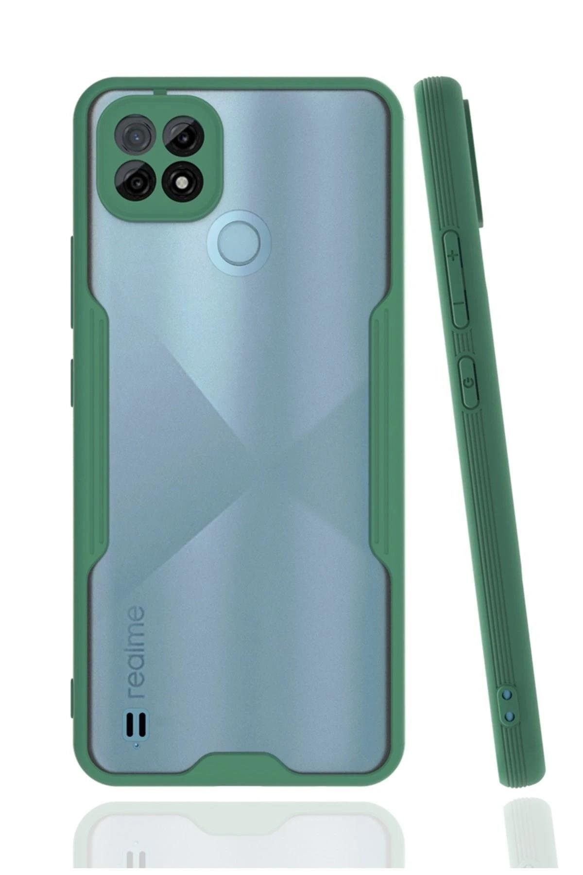 Mey İthalat®  Realme C21 Kılıf Platin Silikon - Yeşil