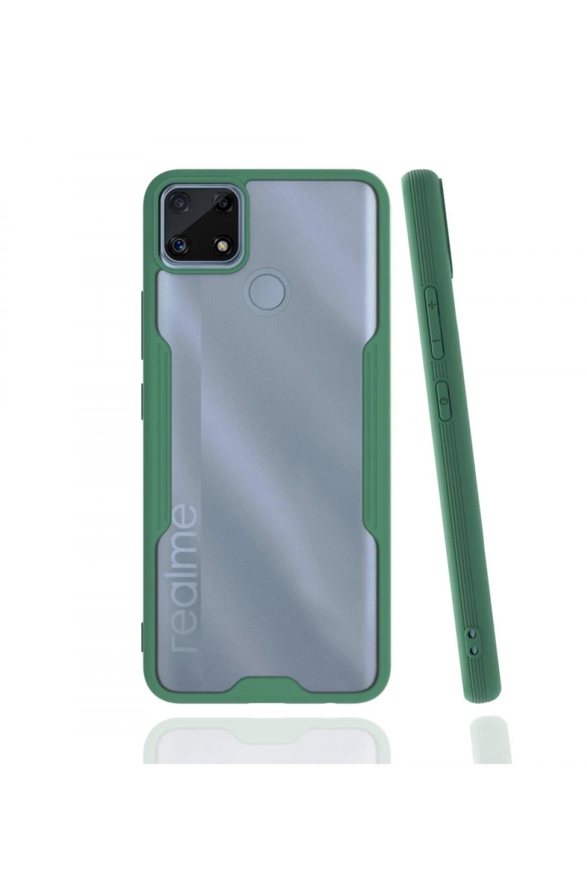 Mey İthalat®  Realme C25 Kılıf Platin Silikon - Yeşil