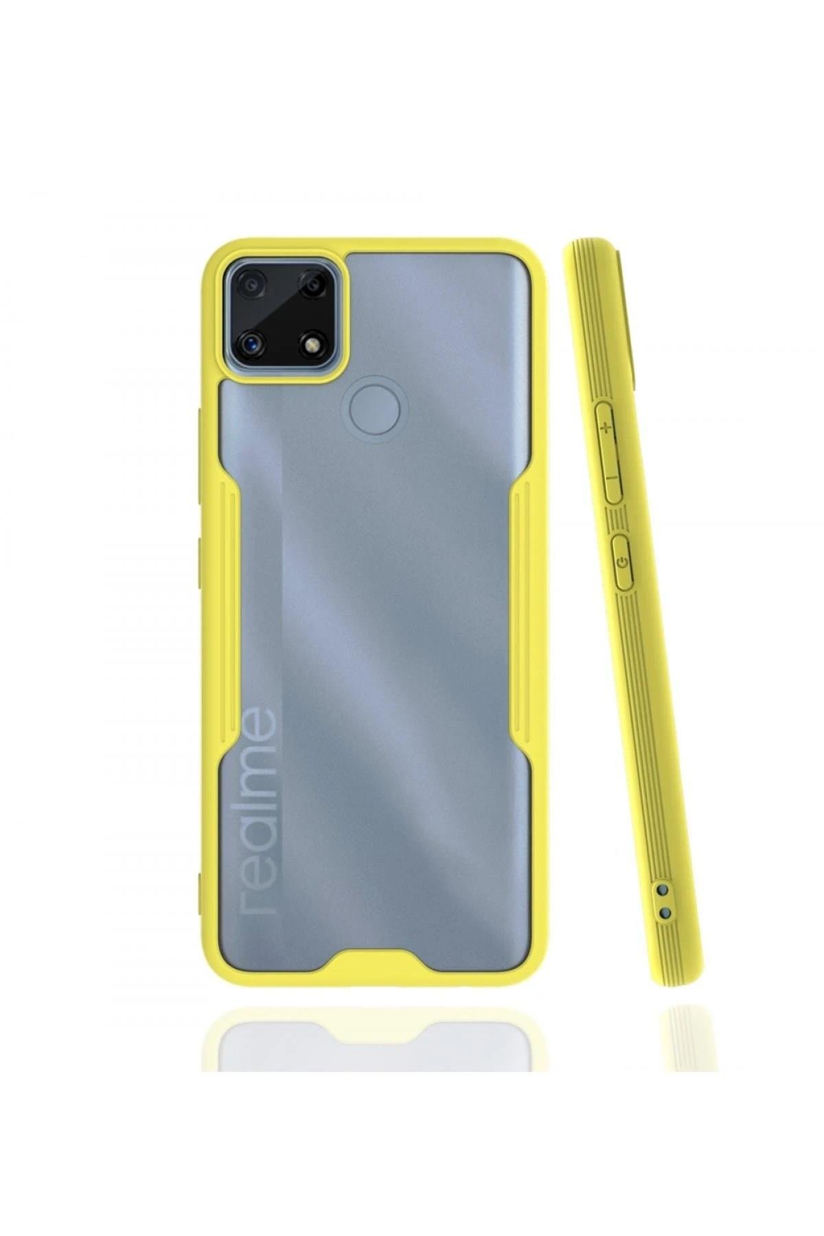 Mey İthalat®  Realme C25 Kılıf Platin Silikon - Sarı