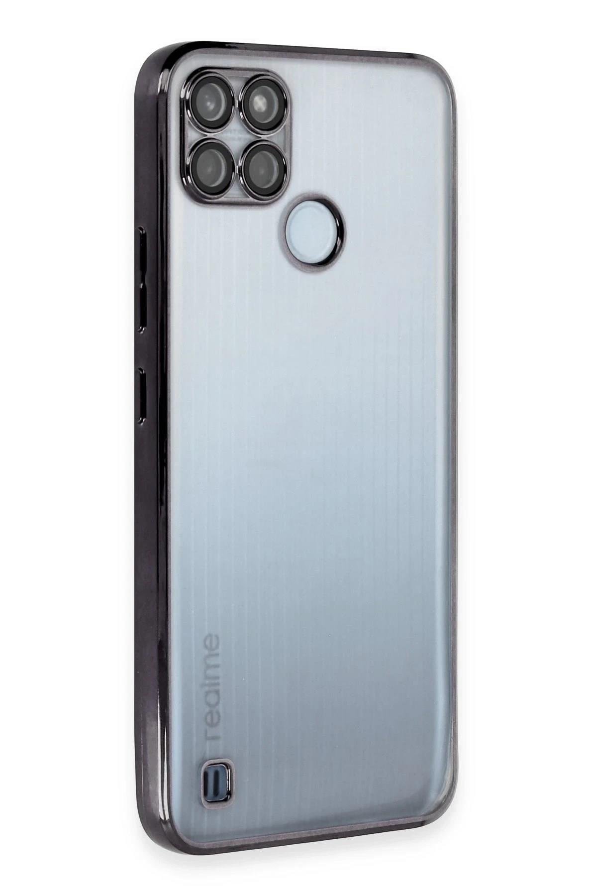 Mey İthalat®  Realme C25Y Kılıf  Lensli Silikon - Siyah