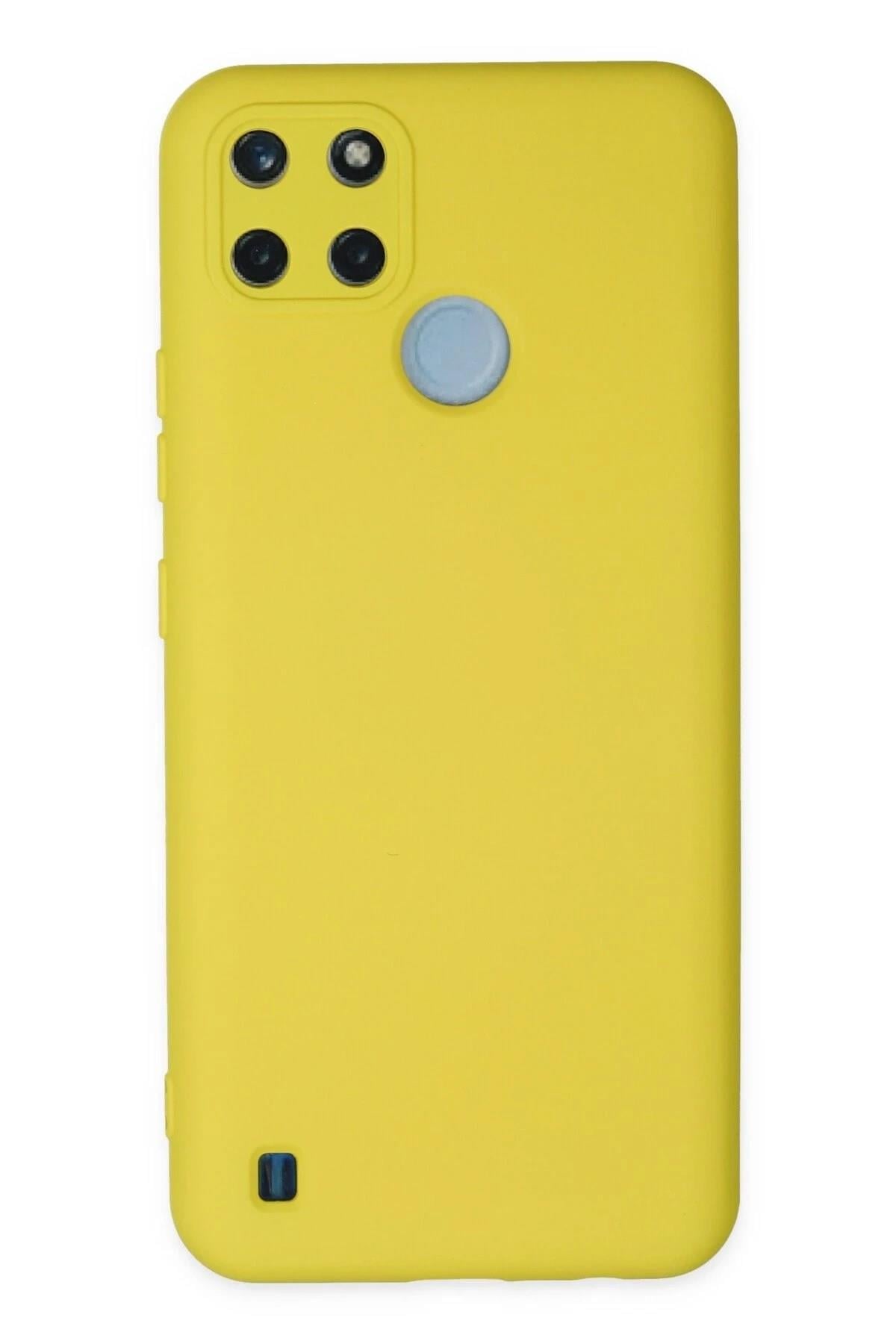 Mey İthalat®  Realme C25Y Kılıf Nano içi Kadife Silikon - Sarı