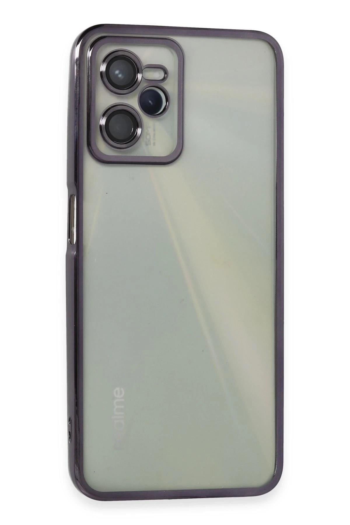 Mey İthalat®  Realme C35 Kılıf  Lensli Silikon - Mor