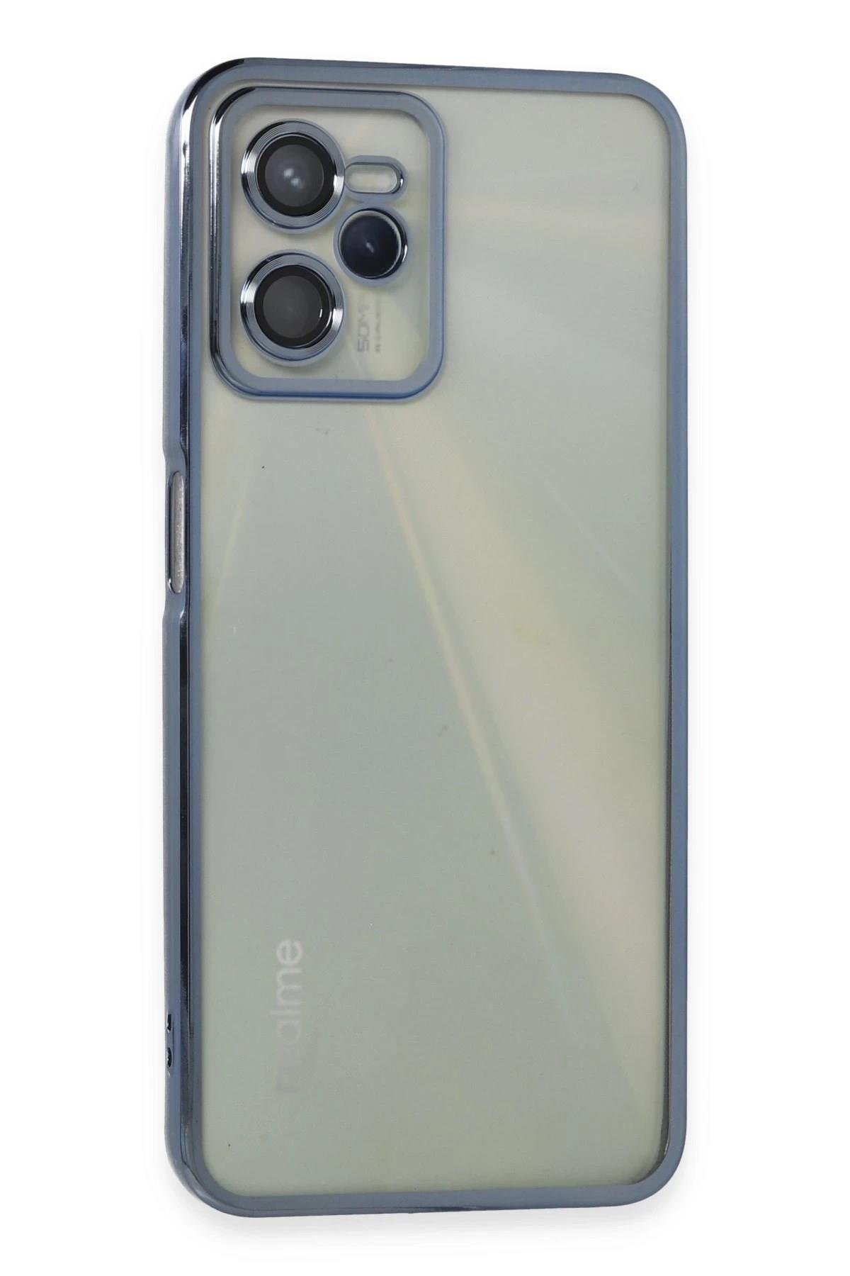 Mey İthalat®  Realme C35 Kılıf  Lensli Silikon - Açık Mavi